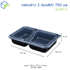 กล่องข้าว 2 ช่อง PP สีดำ 750 มล. รุ่น BOX-23