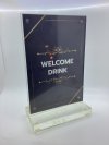 Clear acrylic table sign, 2 sided table sign.