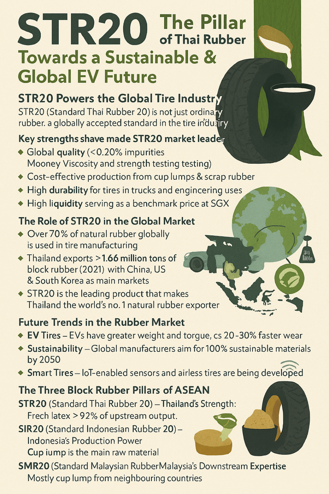 STR20：泰国橡胶的全球标准 —— 引领轮胎产业迈向电动车与智能未来