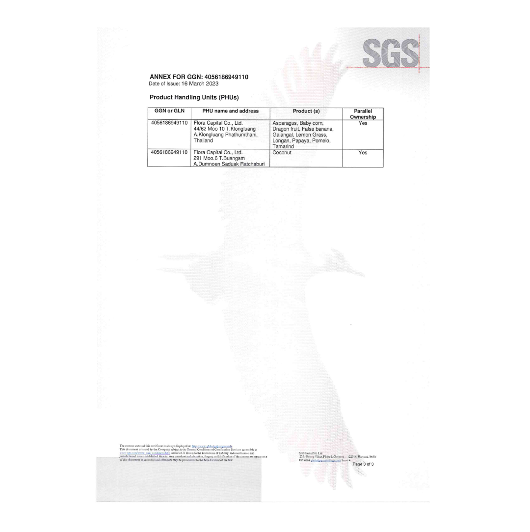 Namdhari's Thai Fresh Fruits & Vegetables Import & Export