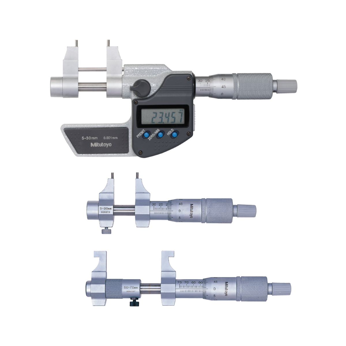 Inside Micrometers SERIES 345, 145 Caliper Type thaimetrology