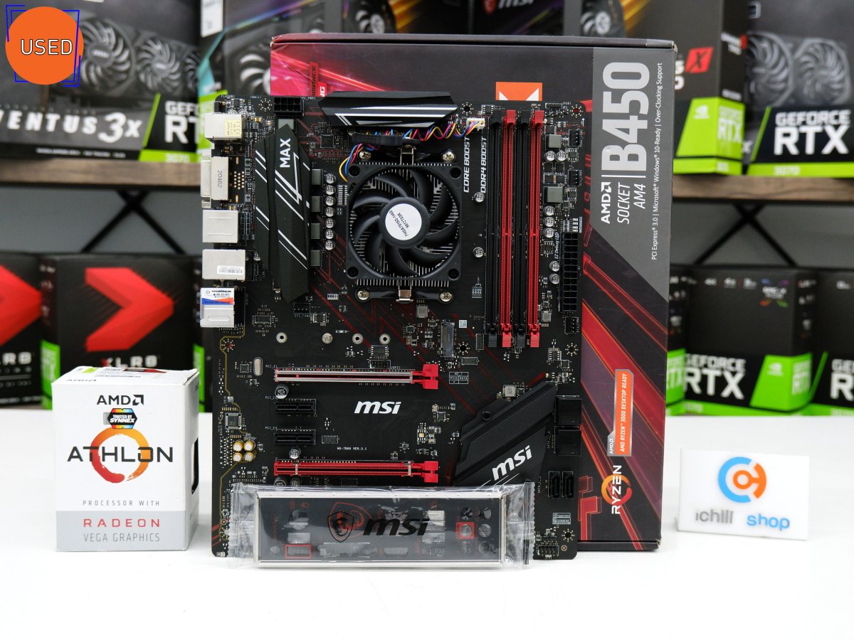 ชุดซีพียูพร้อมเมนบอร์ด CPU AMD ATHLON 200GE 3.2 GHz + MB MSI B450