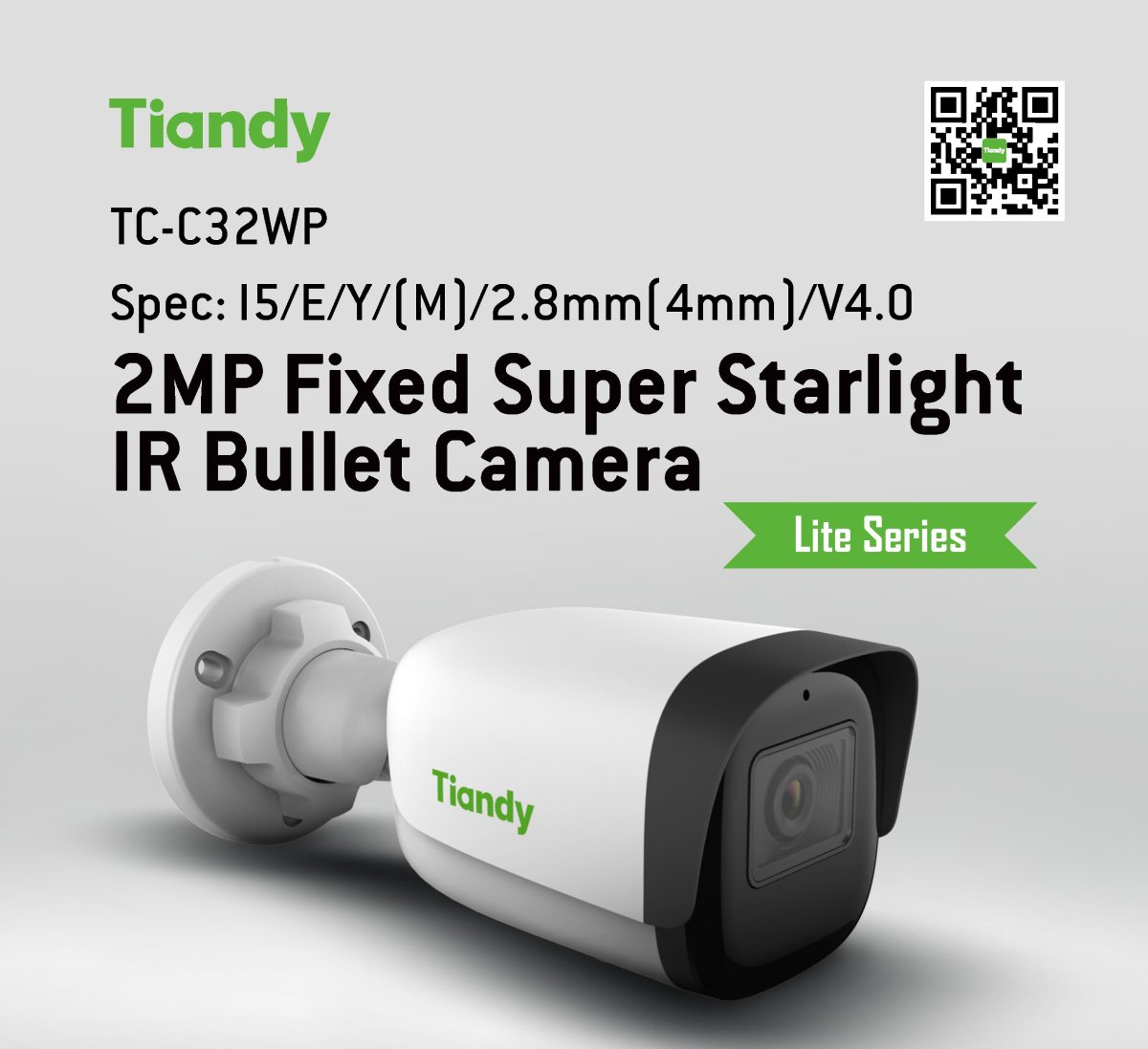 TC-C32WP Tiandy 2MP Fixed Super Starlight IR Bullet Camera - aimgroup