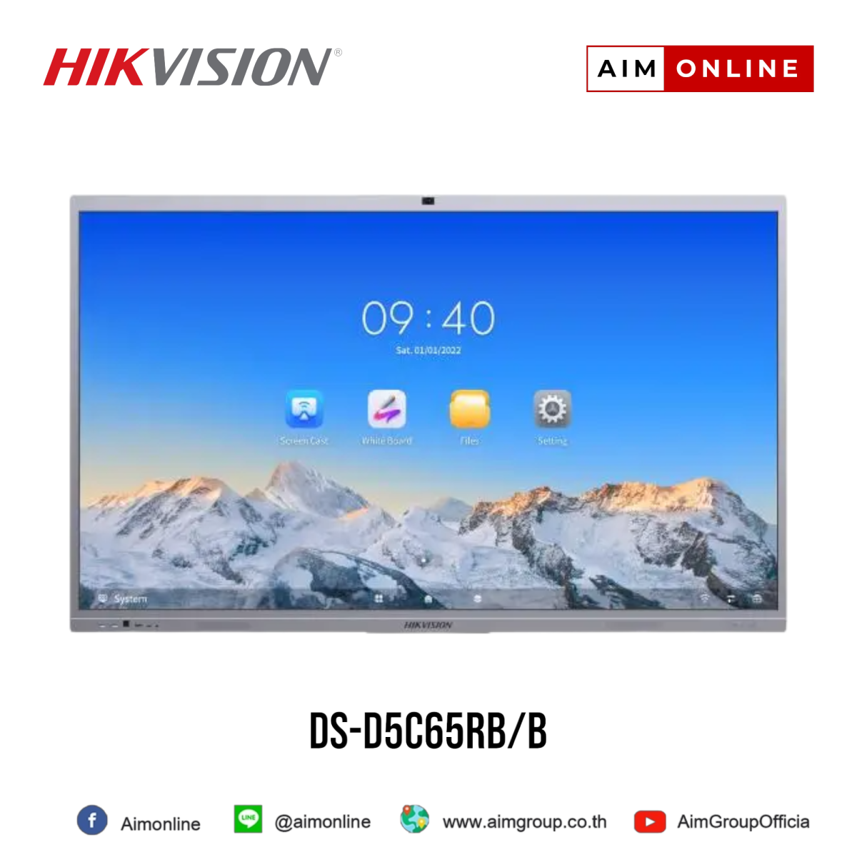 DS-D5C65RB/B HIKVISION 65-inch Interactive Flat Panel - Aimgroup