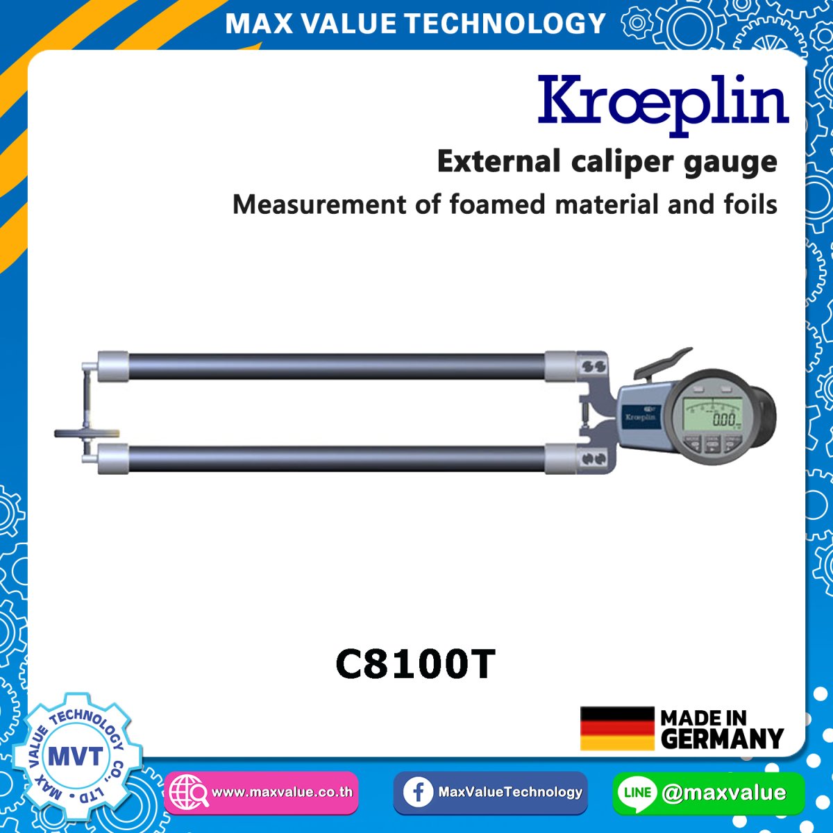 K8100T External Caliper Gauge (Electronic) 0 100 mm. maxvalue