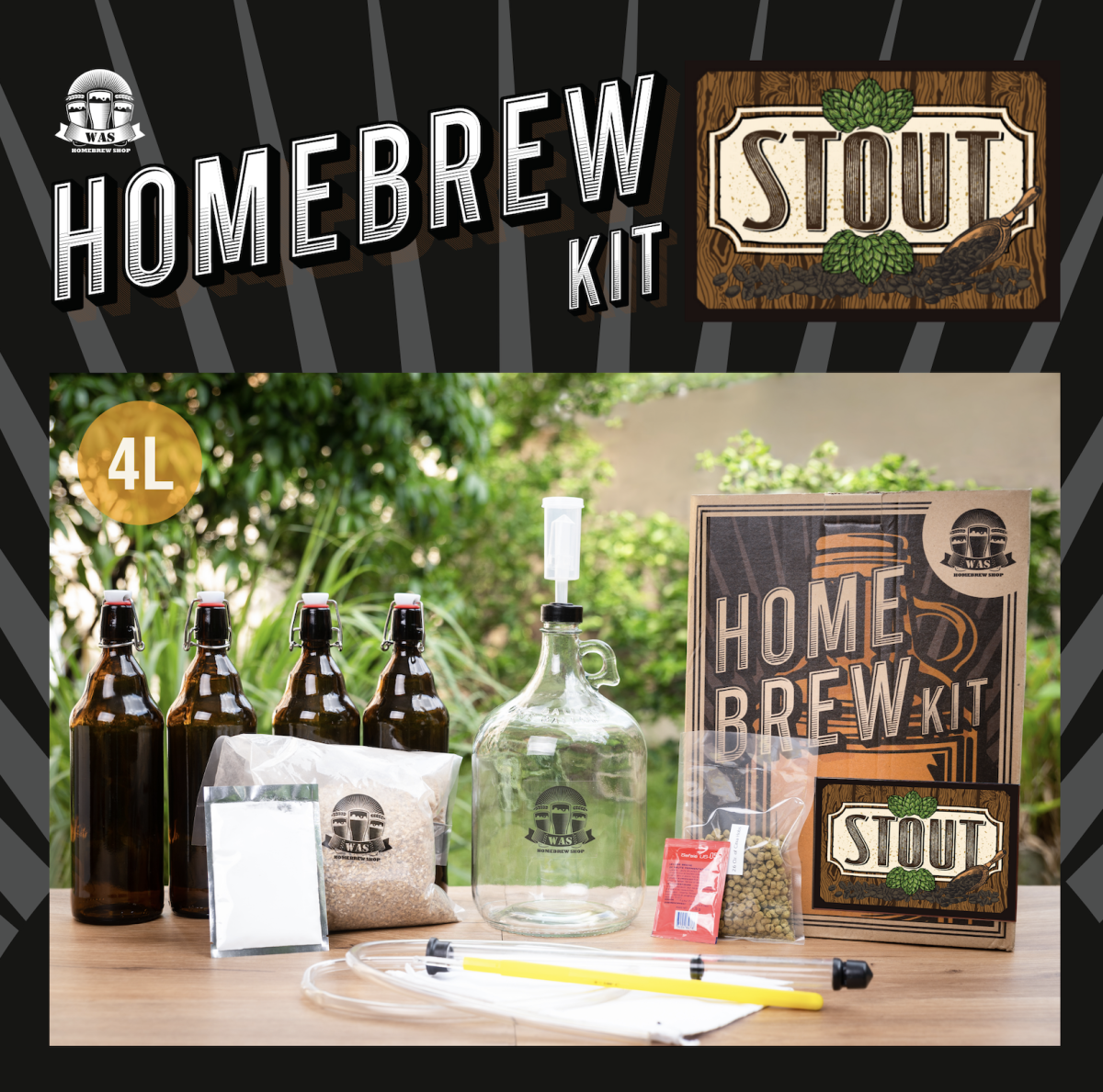 WAS HOMEBREW KIT Stout 4/10/20Liters washomebrew