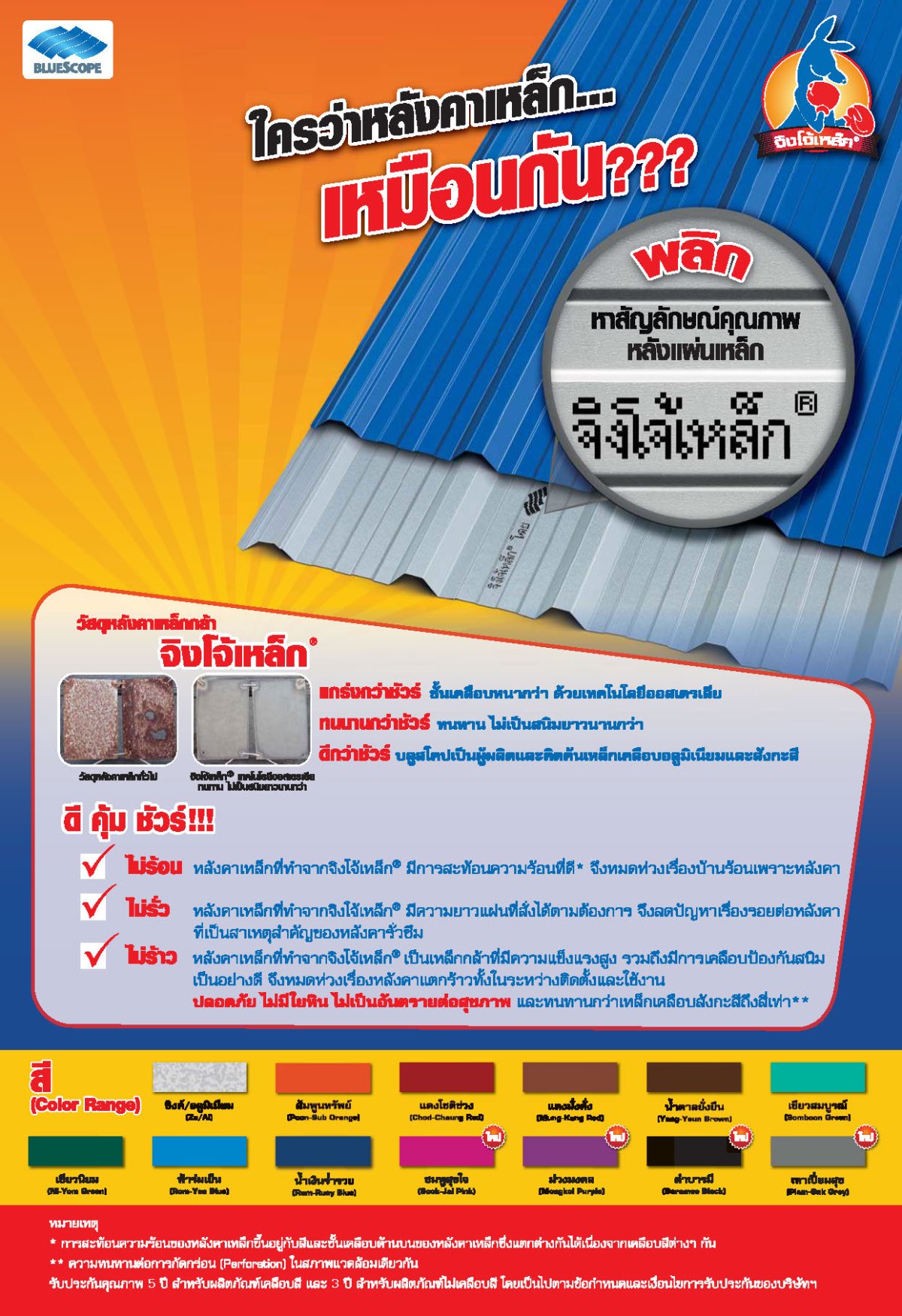 ๋JingJoe Lek® BLUESCOPE STEEL colorroof