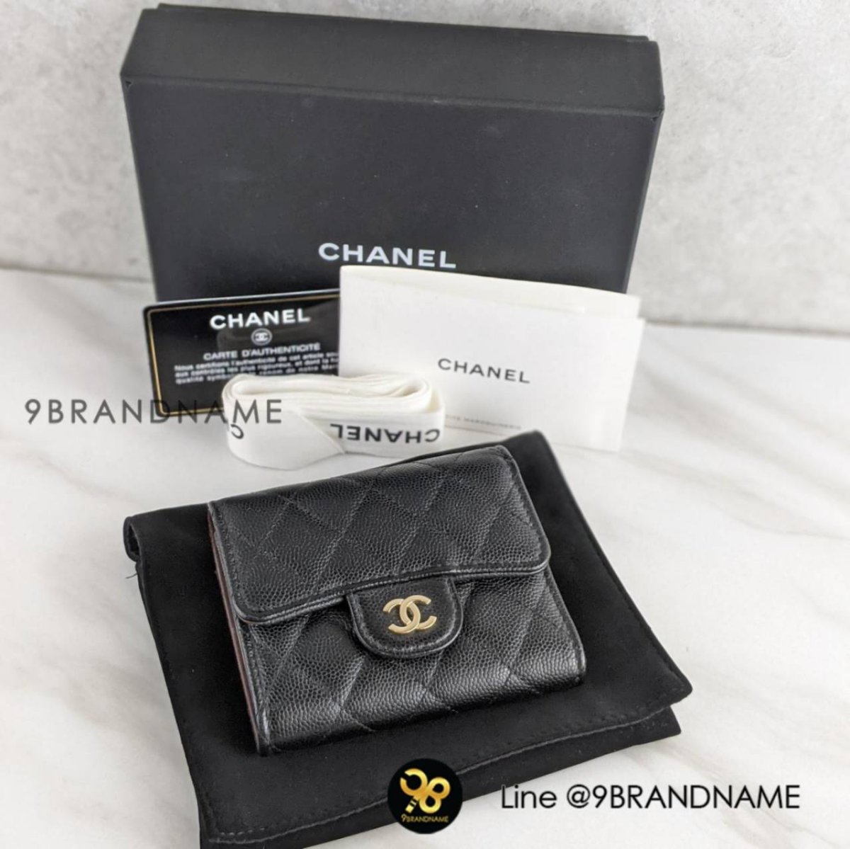 Chanel Boy Tri Fold Wallet Black Caviar skin Luxury Bags  Wallets on  Carousell