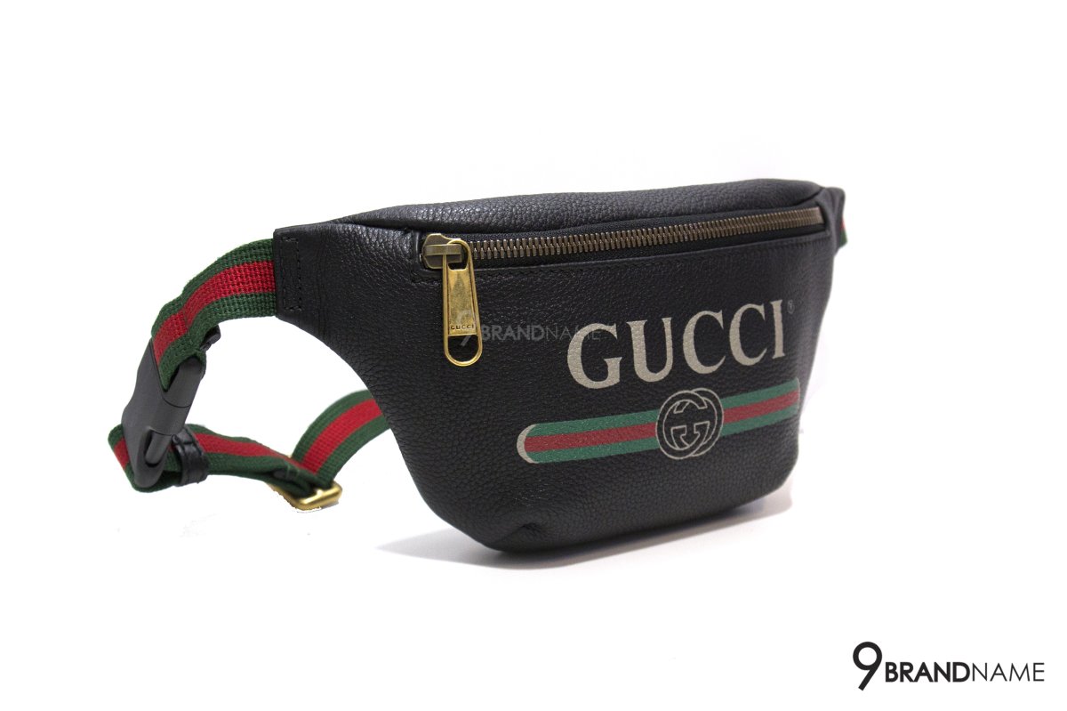 gucci print small belt bag black