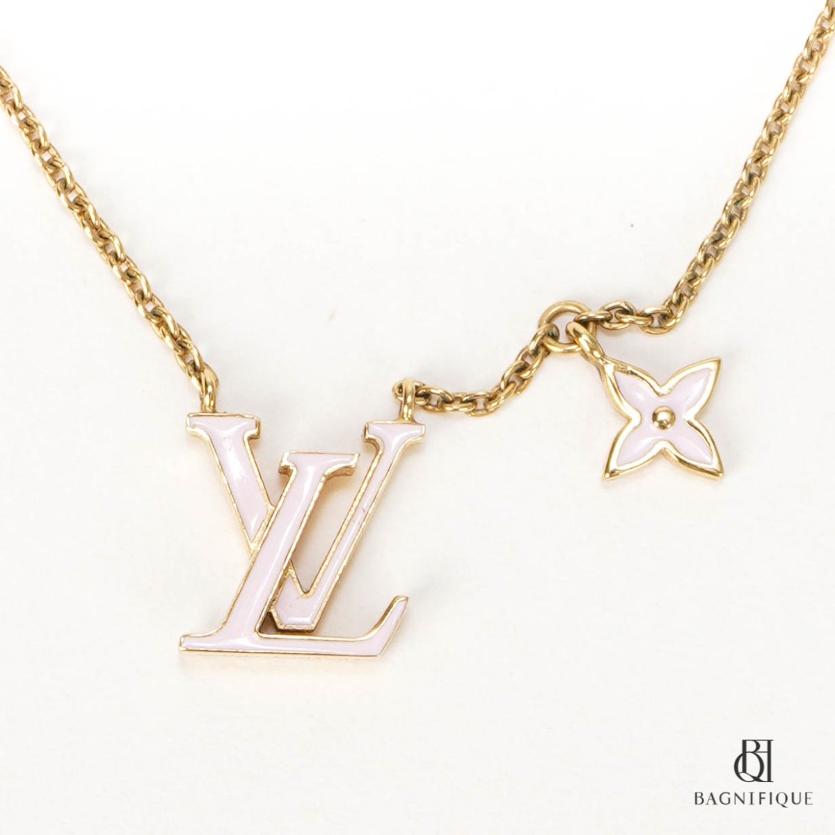 Auth LOUIS VUITTON Necklace LV Iconic Enamel M01215 Gold Pink - BY2243  Necklace