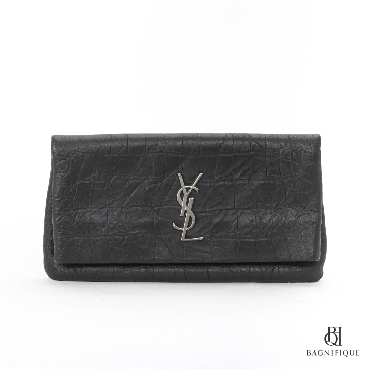 YSL WEST HOLLYWOOD 10_ BLACK CROC EMBOSSED SHW - bagnifiquethailand