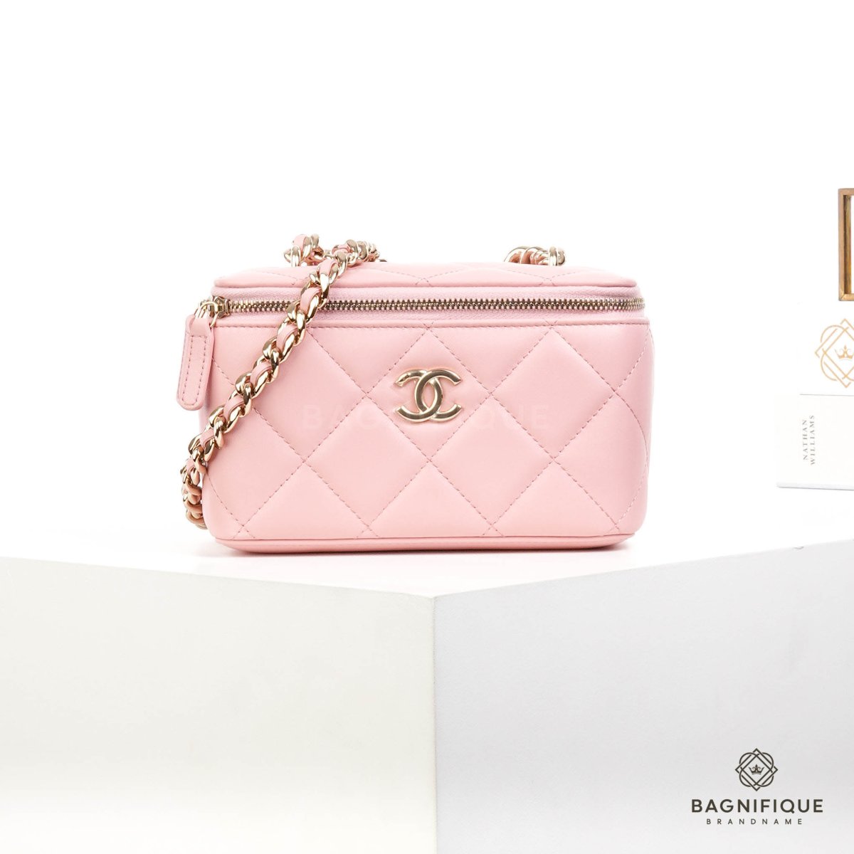 Louis Vuitton Vanity Case Pink Beige Lamb