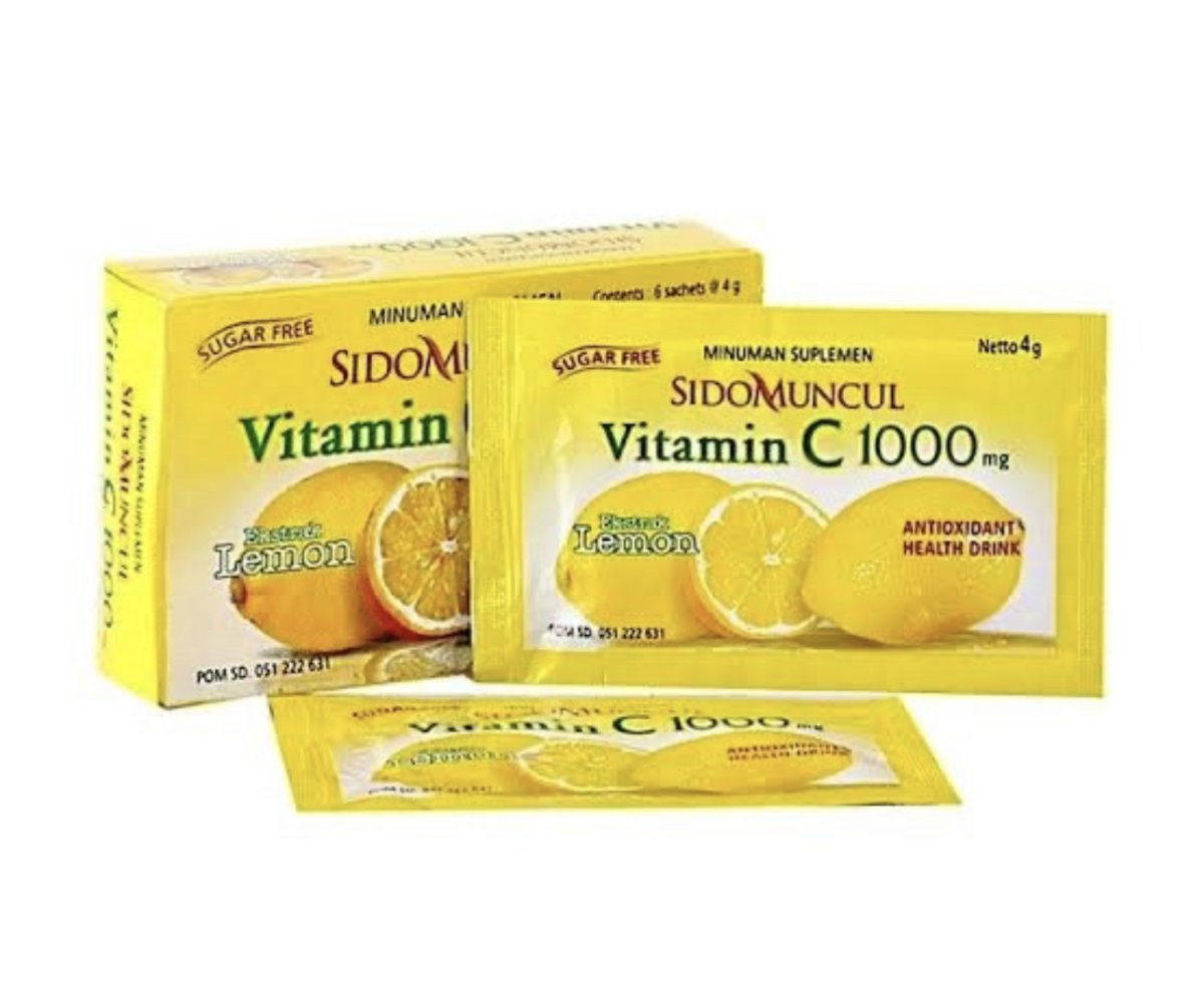 Sido Muncul Vitamin C 1000 mg Lemon ,6 sachet @4 gram - waroenganni