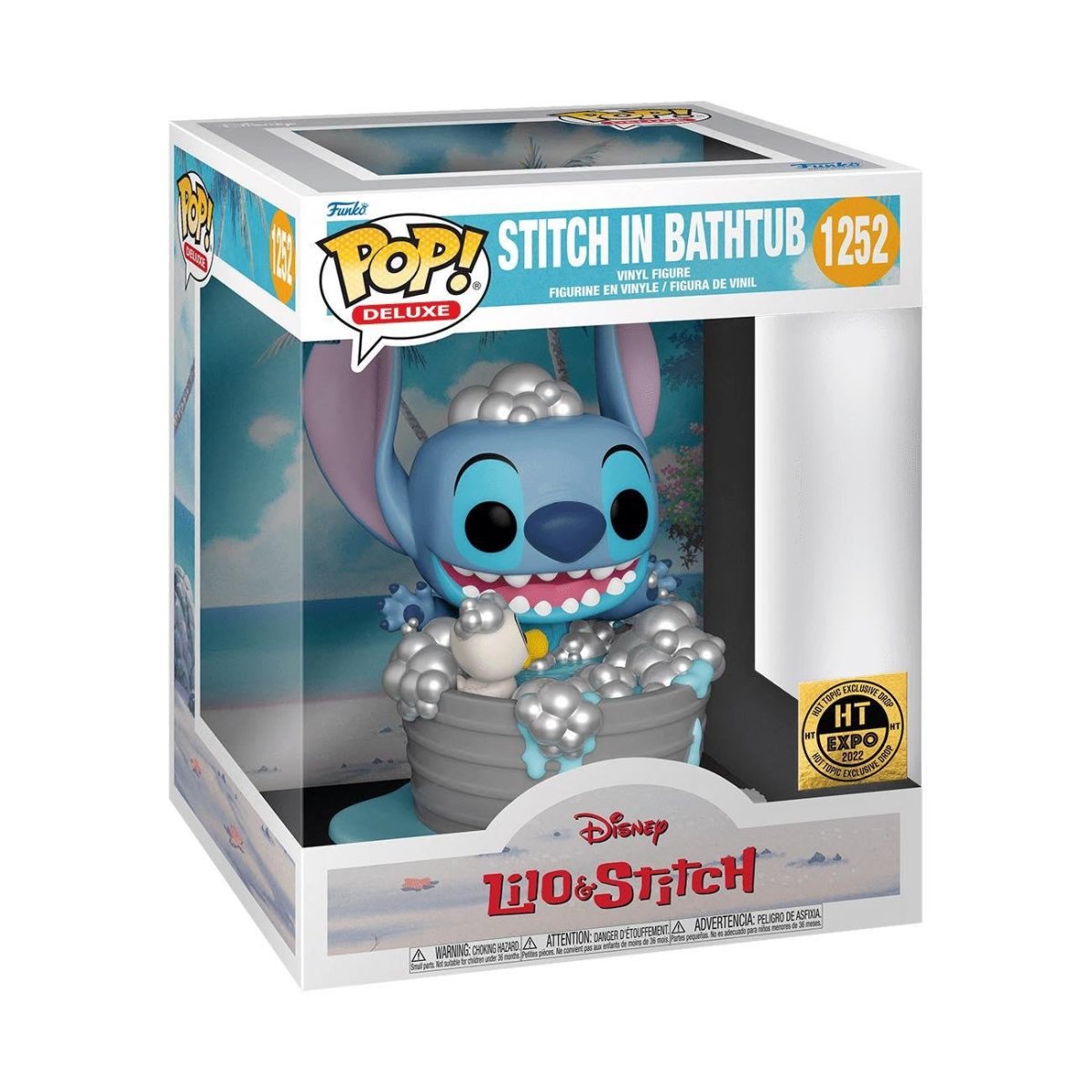 Funko Pop! Deluxe Disney Lilo & Stitch Stitch In Bathtub 2022 HT Expo