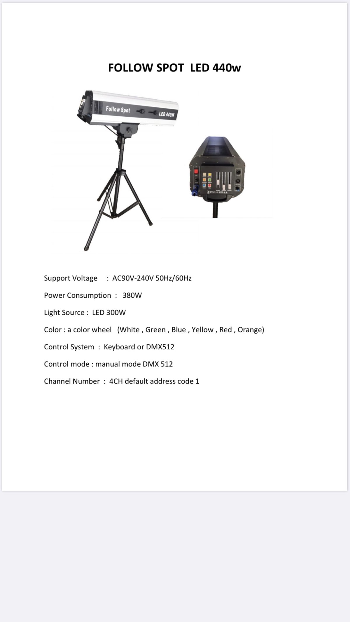 Follow Spote LED 440w tprojectlight