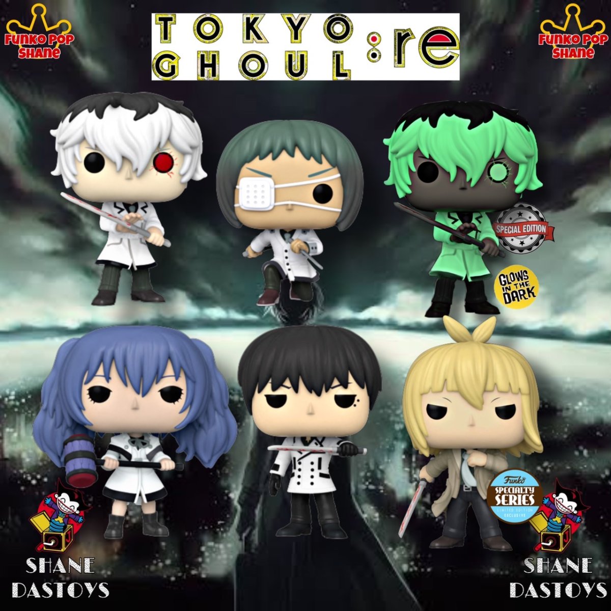 Funko Pop Tokyo Ghoulre Set Of Haise Sasaki Kuki Urie Saiko Yonebayashi And Toru Mutsuki 3338