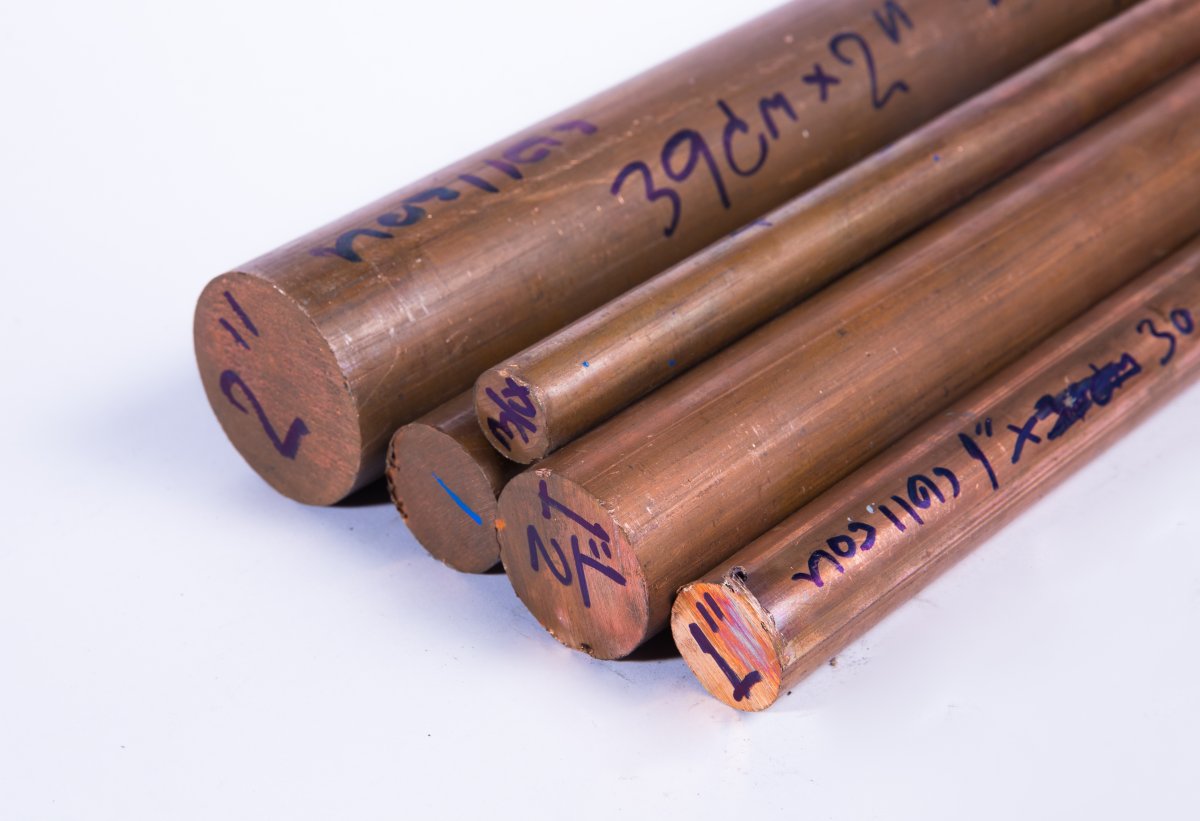 ทองแดง เพลากลม ขนาด 3/4" เกรด C1100 Copper round bar แบ่งขายความยาว 10