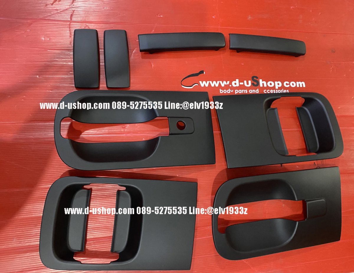 Complete set of door handles, matt black, match for Hyundai H1 - d-ushop