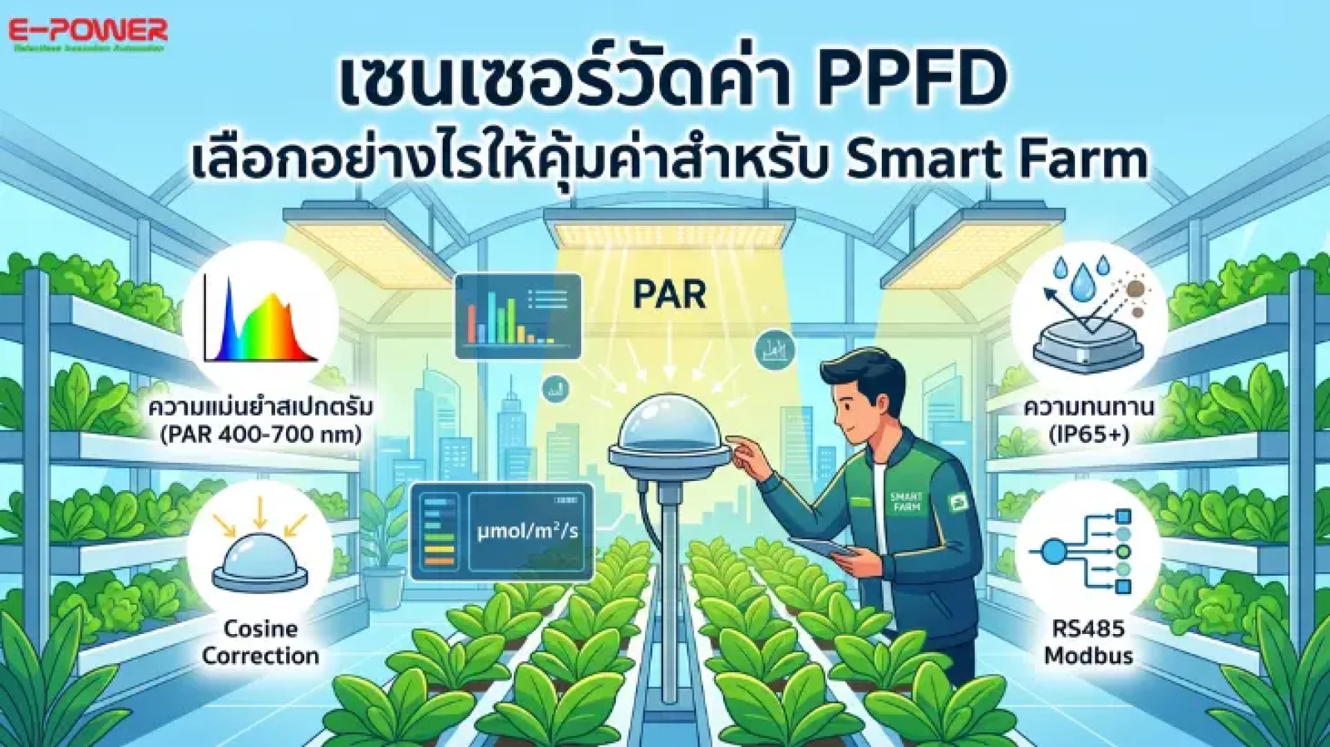 เซนเซอร์วัดค่า PPFD เซนเซอร์วัดค่า PPFD