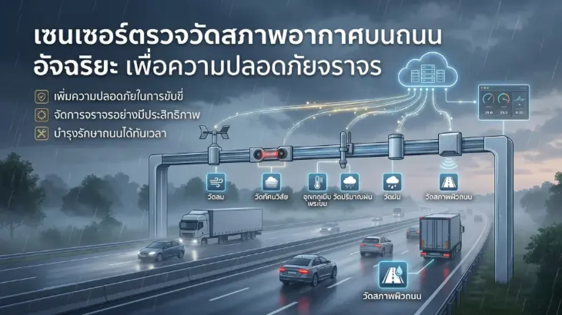 เซนเซอร์ตรวจวัดสภาพอากาศบนท้องถนน เซนเซอร์ตรวจวัดสภาพอากาศบนท้องถนน