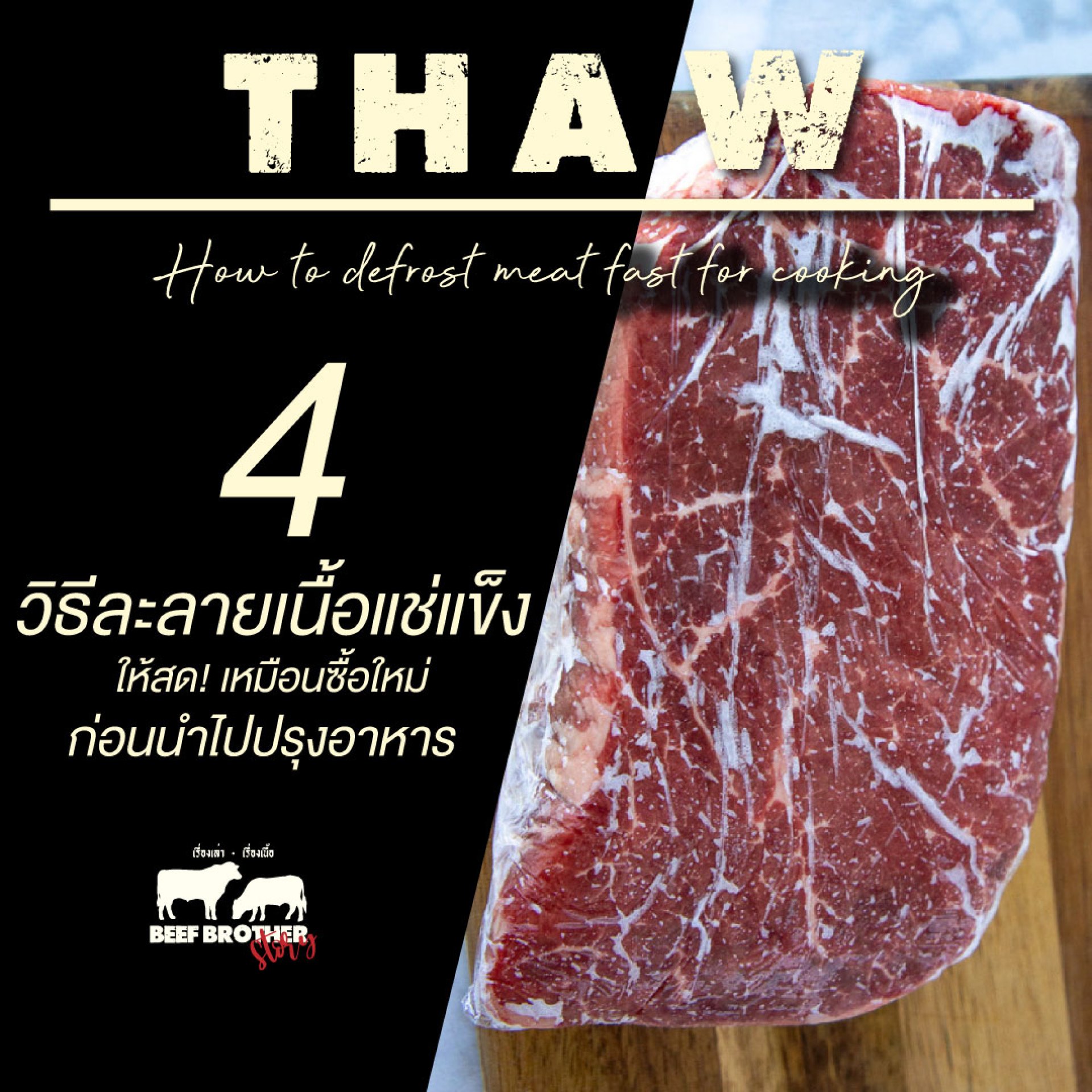 4 เทคนิคละลายเนื้อแช่แข็งให้สด 4 เทคนิคละลายเนื้อแช่แข็งให้สด