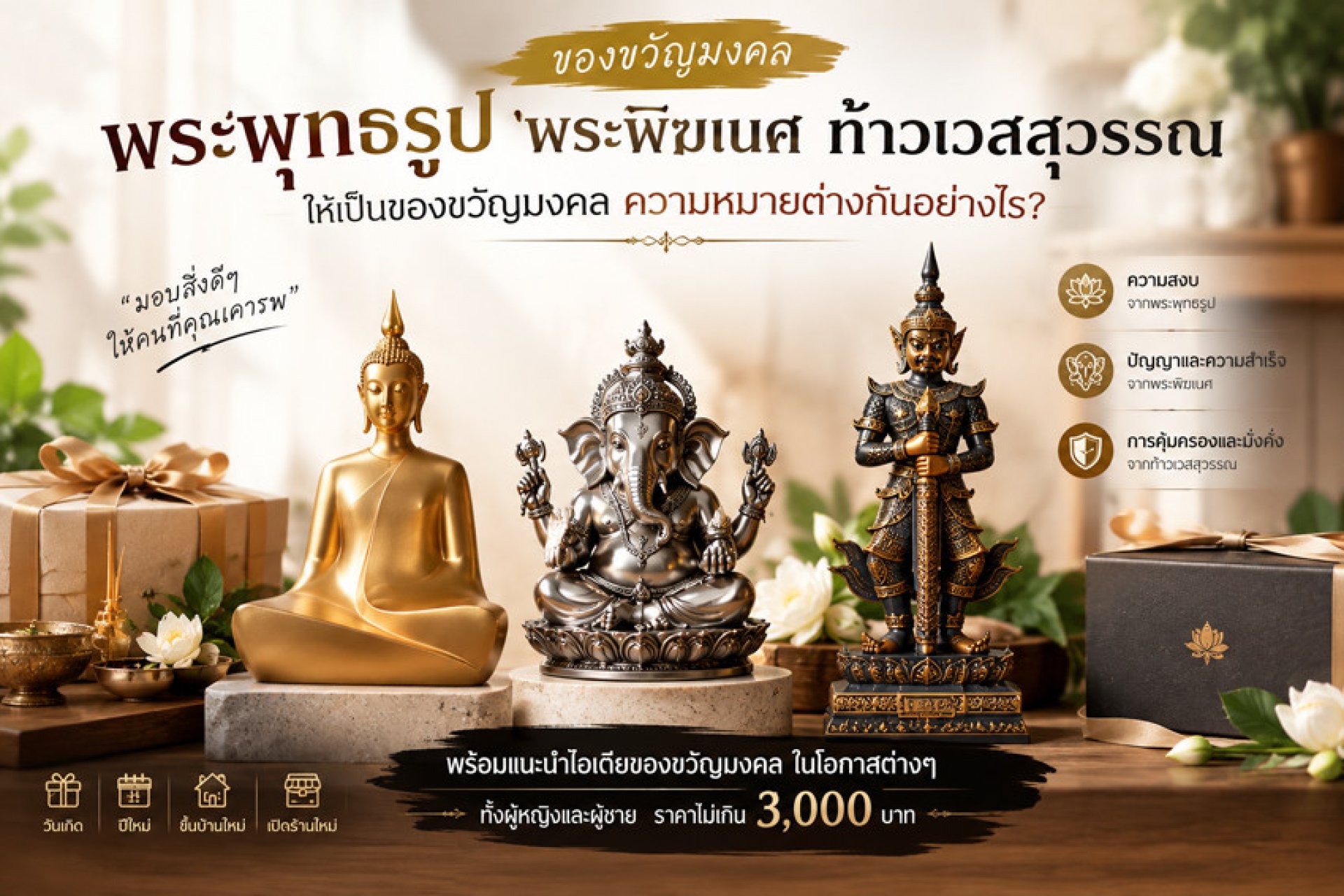 ของขวัญมงคล พระพุทธรูป พระพิฆเนศ ท้าวเวสสุวรรณ เลือกอย่างไร ของขวัญมงคล พระพุทธรูป พระพิฆเนศ ท้าวเวสสุวรรณ เลือกอย่างไร