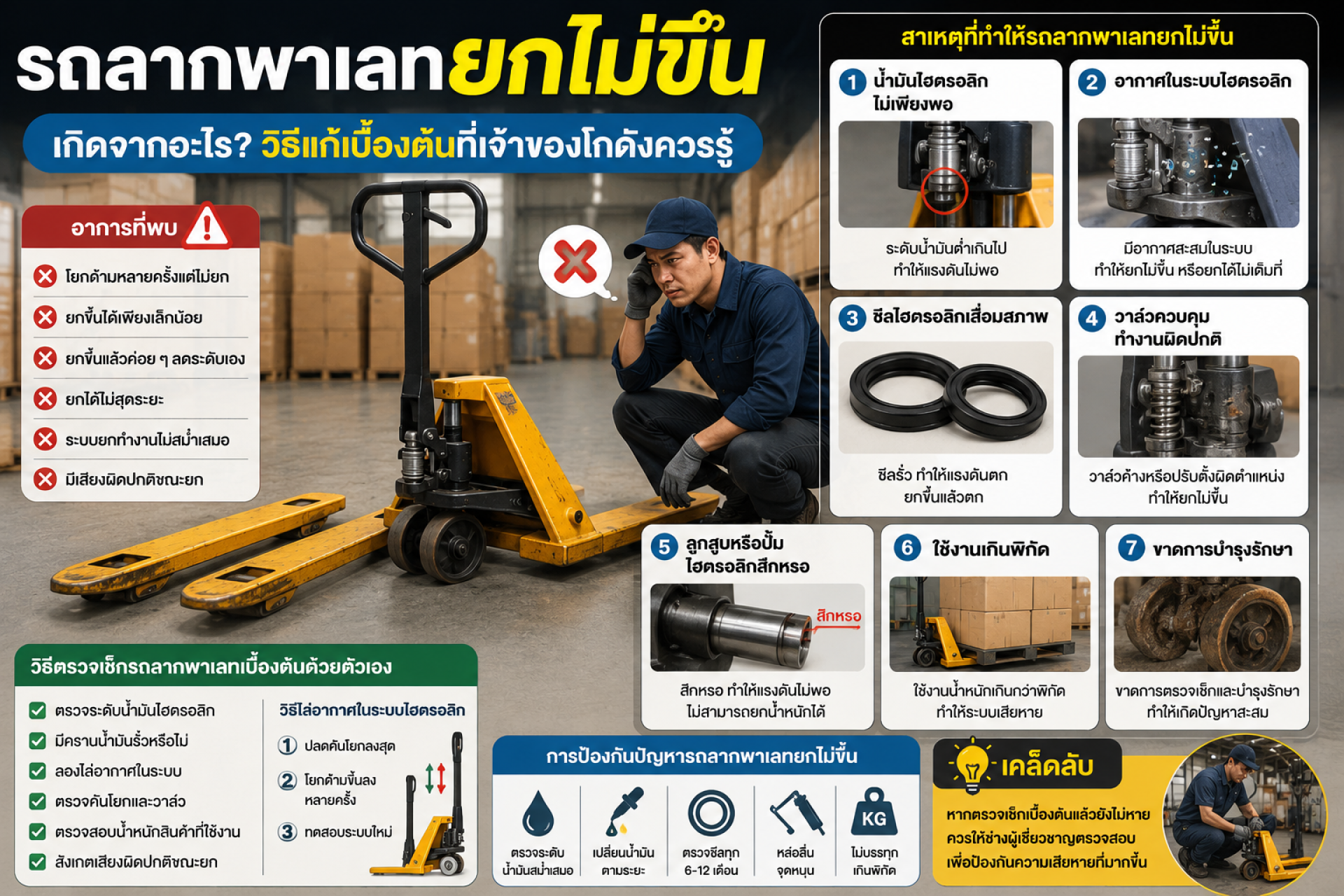 รถลากพาเลทยกไม่ขึ้น รถลากพาเลทยกไม่ขึ้น
