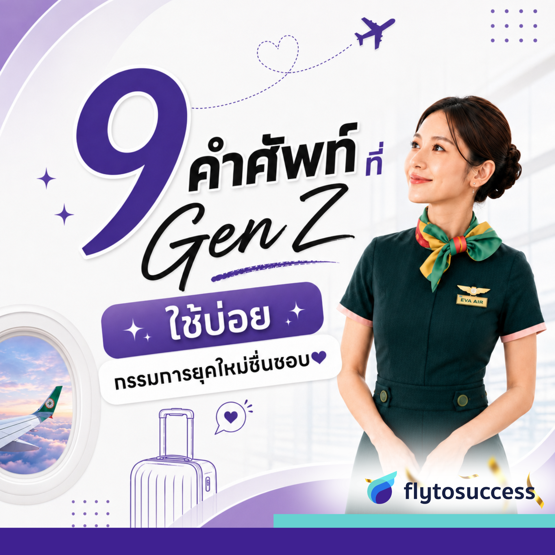 9 คำศัพท์ Gen Z ใช้สมัครแอร์สจ๊วต 9 คำศัพท์ Gen Z ใช้สมัครแอร์สจ๊วต