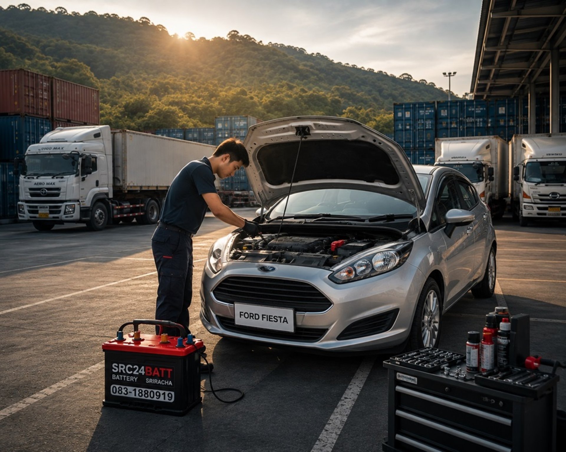 ช่างบริการเปลี่ยนเเบตรถยนต์ Ford Fiesta บริการนอกสถานที่ อ่าวอุดม ช่างบริการเปลี่ยนเเบตรถยนต์ Ford Fiesta บริการนอกสถานที่ อ่าวอุดม