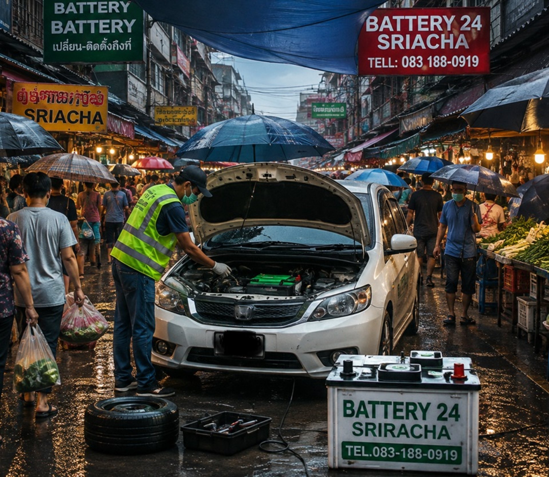 ร้านบริการเปลี่ยนแบตเตอรี่ใกล้ตลาดสดบ้านทุ่งข้างโรงกลั่นไทยออยล์ อ่าวอุดม ร้านบริการเปลี่ยนแบตเตอรี่ใกล้ตลาดสดบ้านทุ่งข้างโรงกลั่นไทยออยล์ อ่าวอุดม