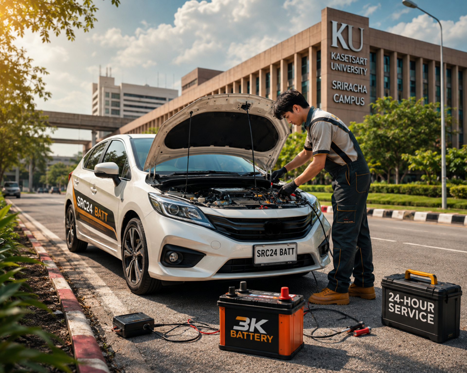 เรียกช่างมาเปลี่ยนแบตเตอรี่ Honda City ไฮบริด e:HEV หน้า ม.เกษตร ศรีราชา เรียกช่างมาเปลี่ยนแบตเตอรี่ Honda City ไฮบริด e:HEV หน้า ม.เกษตร ศรีราชา