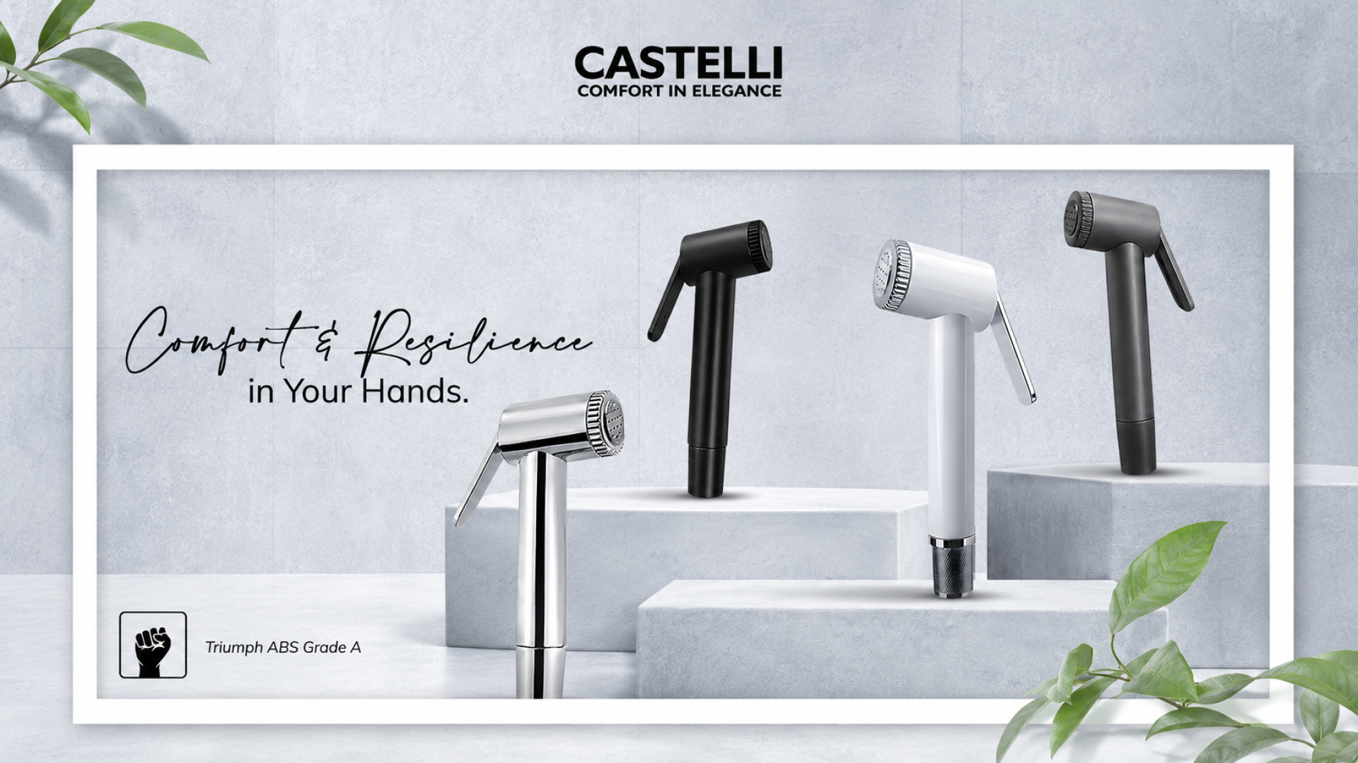 Jet Shower Castelli 1070111 dengan material ABS Grade A untuk kamar mandi modern Jet Shower Castelli 1070111 dengan material ABS Grade A untuk kamar mandi modern