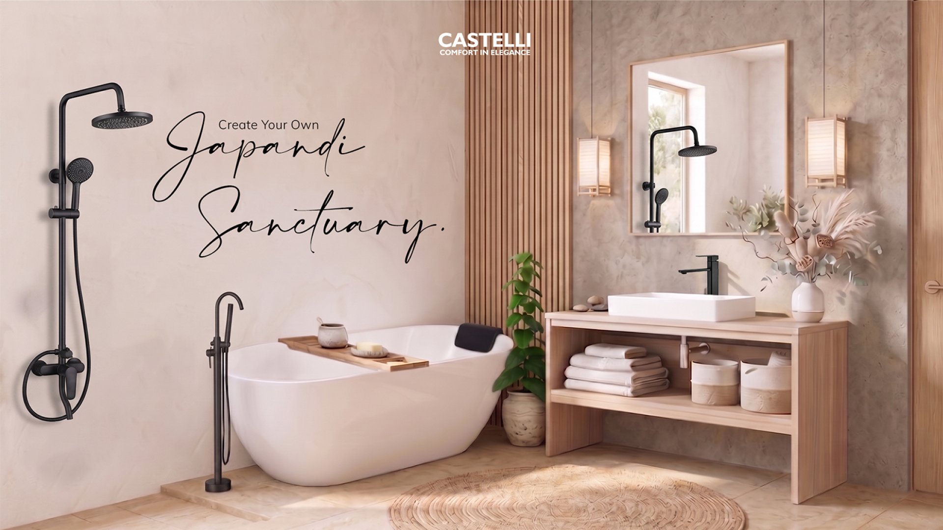 Kamar-mandi-japandi-dengan-bathtub-reine-30011-dan-sanitary-castelli Kamar-mandi-japandi-dengan-bathtub-reine-30011-dan-sanitary-castelli
