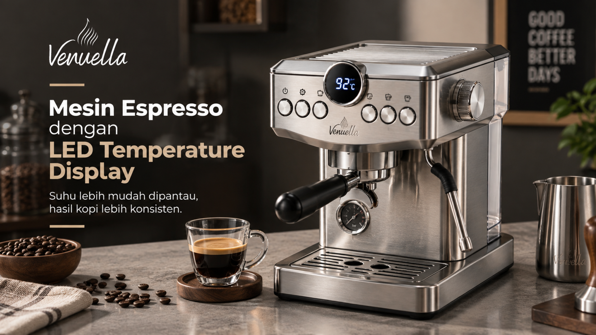 Mesin Espresso dengan LED Temperature Display Mesin Espresso dengan LED Temperature Display