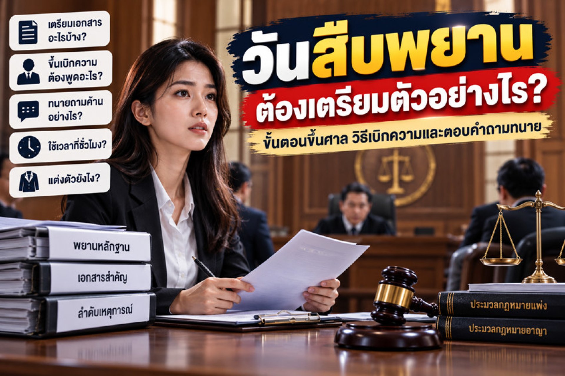 คู่มือเตรียมตัววันสืบพยาน คู่มือเตรียมตัววันสืบพยาน