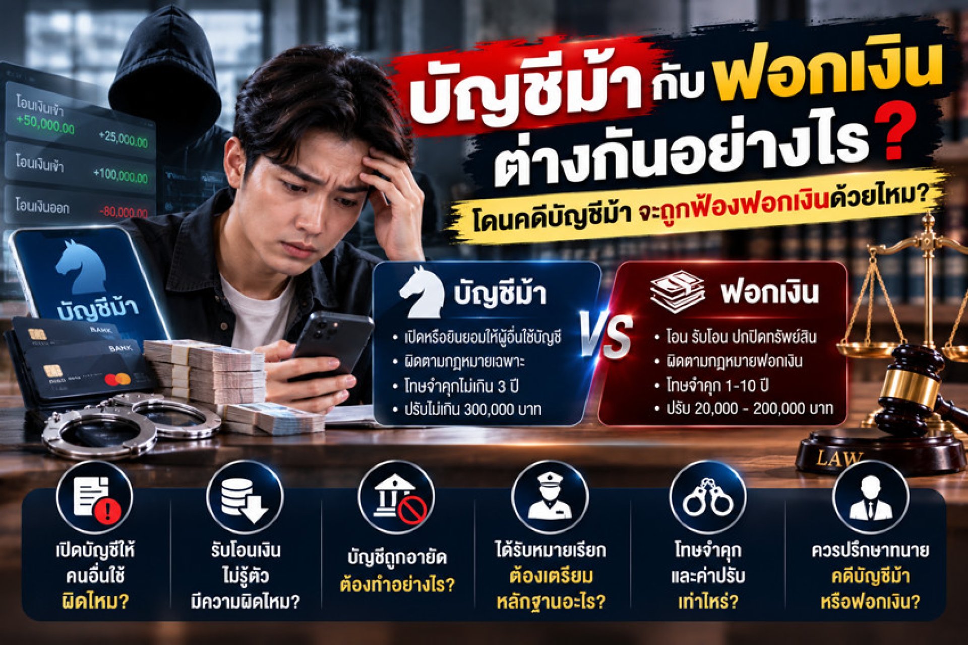บัญชีม้ากับฟอกเงินต่างกันอย่างไร บัญชีม้ากับฟอกเงินต่างกันอย่างไร