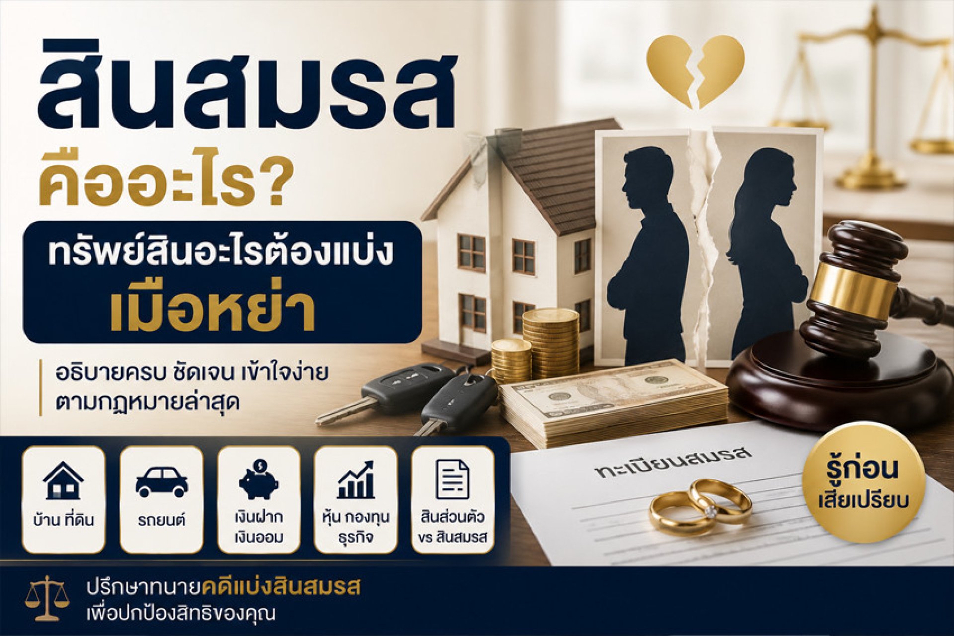 สินสมรส: ทรัพย์สินอะไรต้องแบ่งเมื่อหย่า สินสมรส: ทรัพย์สินอะไรต้องแบ่งเมื่อหย่า