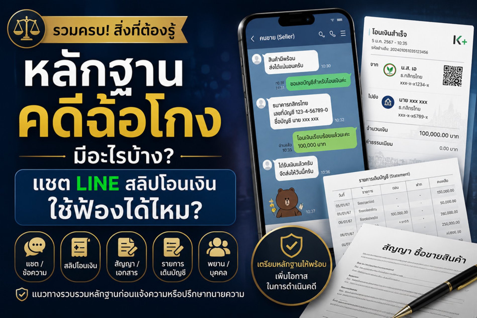หลักฐานคดีฉ้อโกงไม่ควรมีเพียงสลิปโอนเงินอย่างเดียว หลักฐานคดีฉ้อโกงไม่ควรมีเพียงสลิปโอนเงินอย่างเดียว