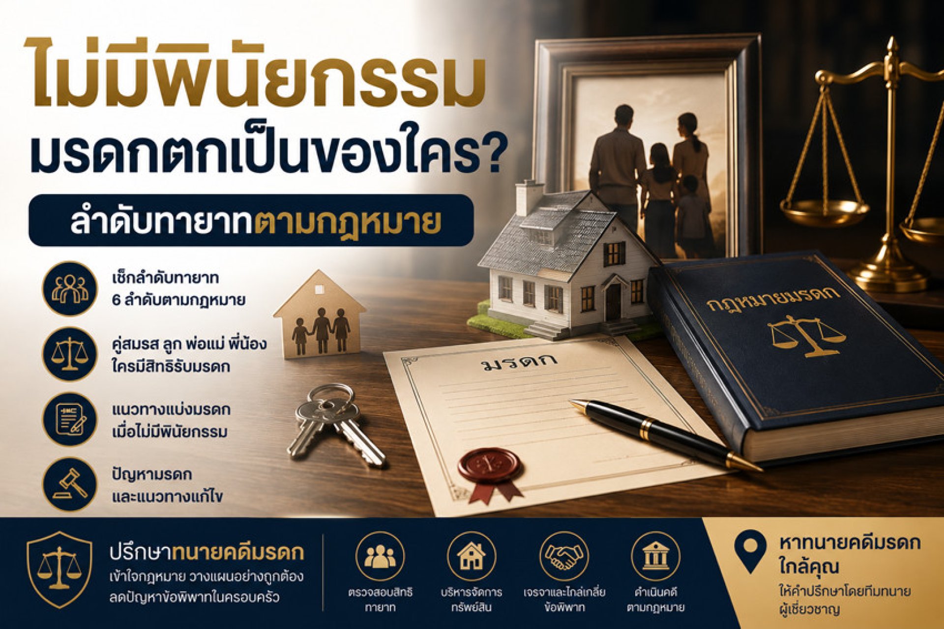 ไม่มีพินัยกรรม มรดกตกเป็นของใคร? ลำดับทายาท 6 ลำดับ ไม่มีพินัยกรรม มรดกตกเป็นของใคร? ลำดับทายาท 6 ลำดับ