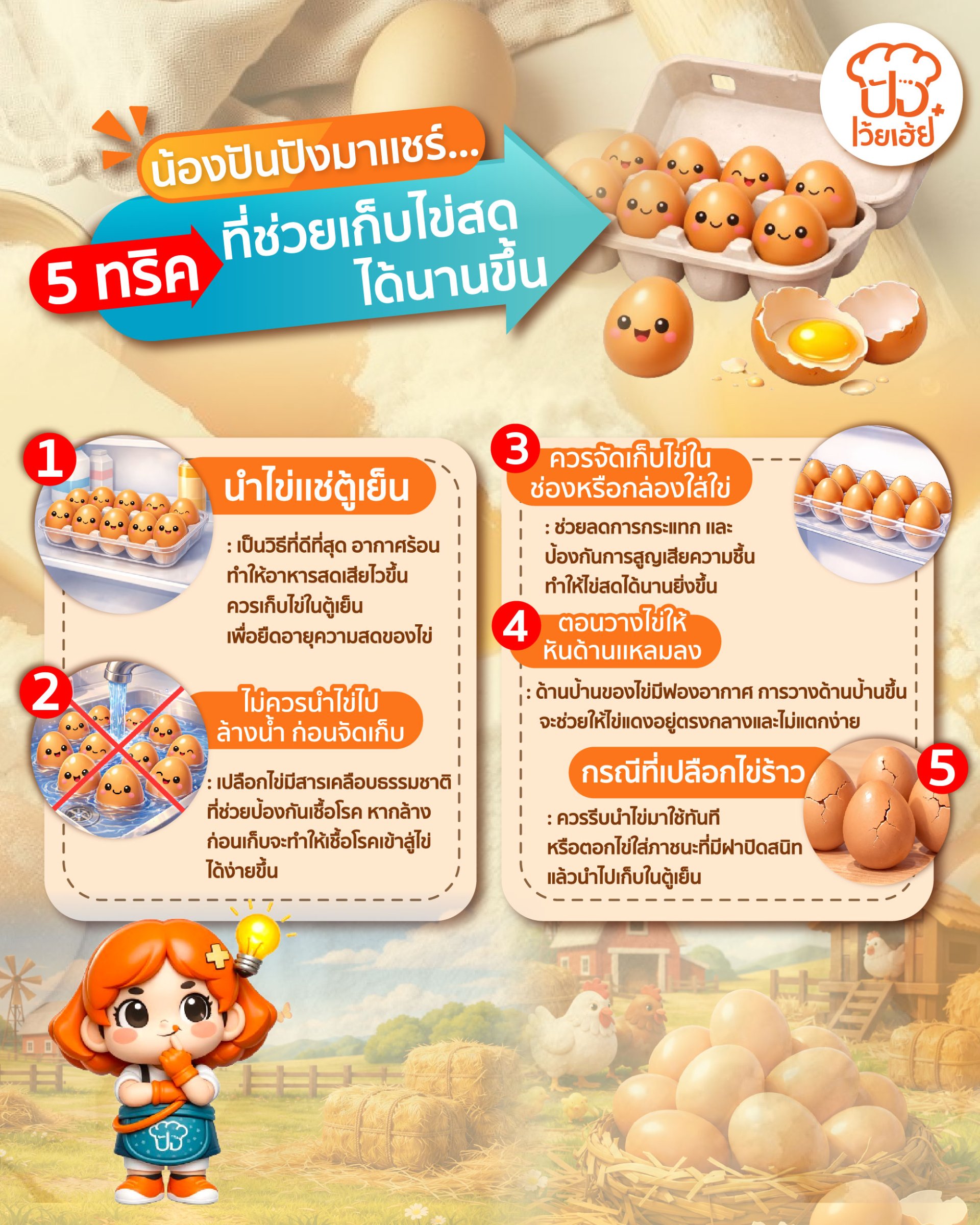 วิธีการเก็บไข่ไก่ วิธีการเก็บไข่ไก่