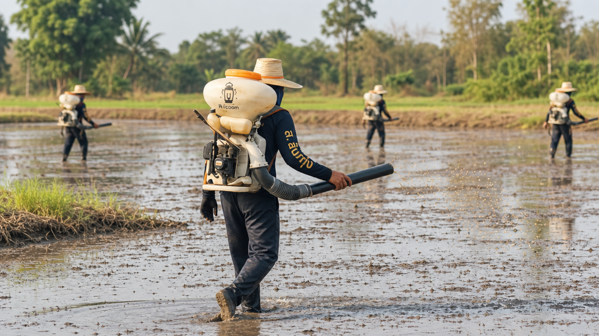 ทีมส.ลั่นทุ่ง รับจ้างหว่านข้าววันละ 200 ไร่ รายรับรวมสูงสุด 1.4 หมื่นบาท ทีมส.ลั่นทุ่ง รับจ้างหว่านข้าววันละ 200 ไร่ รายรับรวมสูงสุด 1.4 หมื่นบาท