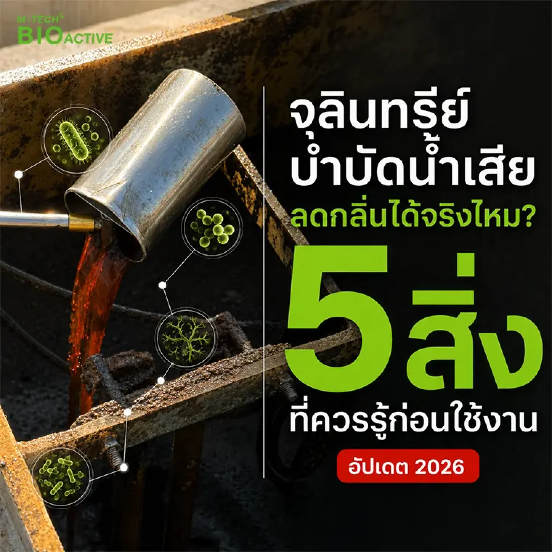 จุลินทรีย์บำบัดน้ำเสียสำหรับช่วยลดกลิ่นในระบบบำบัดน้ำเสีย จุลินทรีย์บำบัดน้ำเสียสำหรับช่วยลดกลิ่นในระบบบำบัดน้ำเสีย