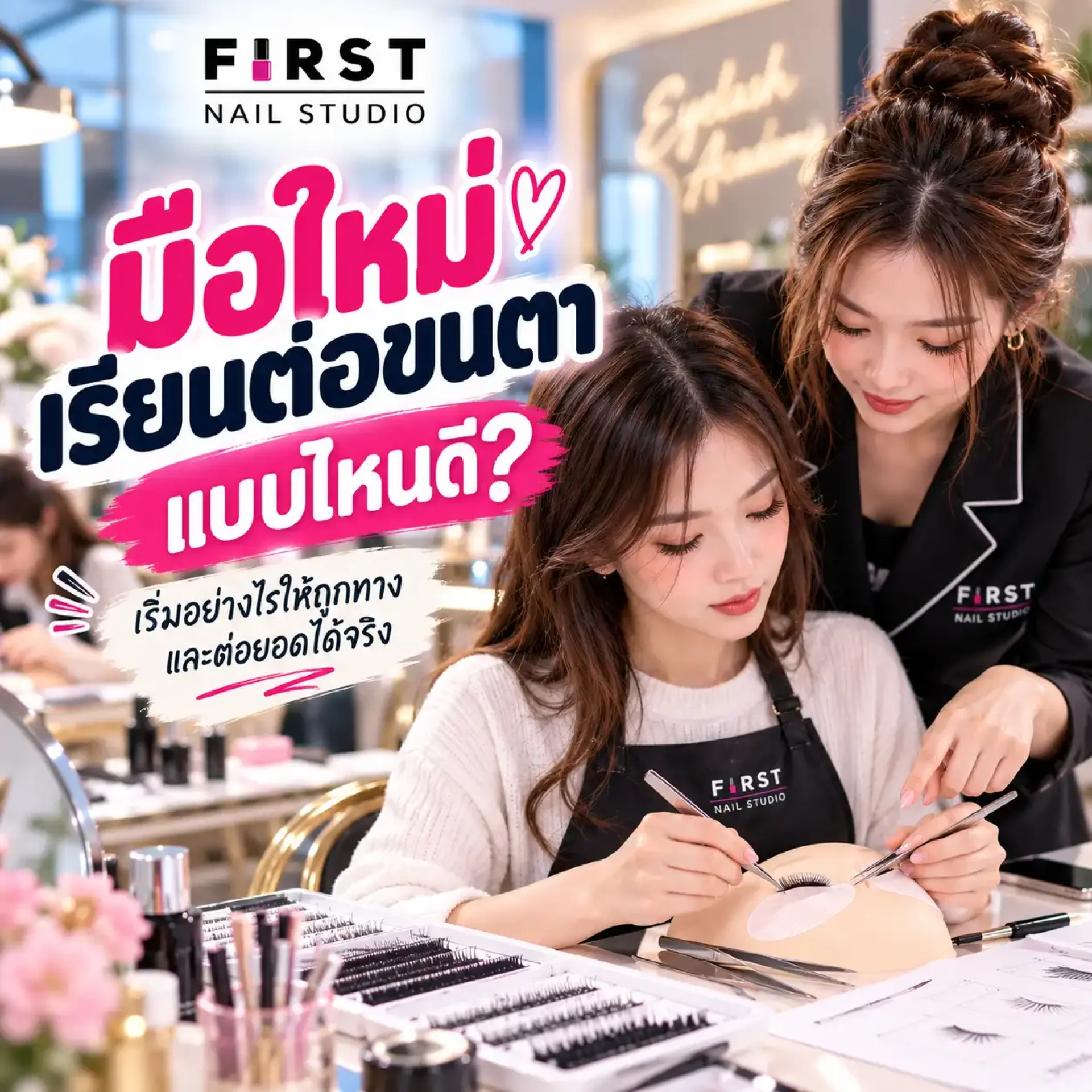 มือใหม่ควรเรียนต่อขนตาแบบไหน Classic Volume และ Mapping - First Nail Studio มือใหม่ควรเรียนต่อขนตาแบบไหน Classic Volume และ Mapping - First Nail Studio