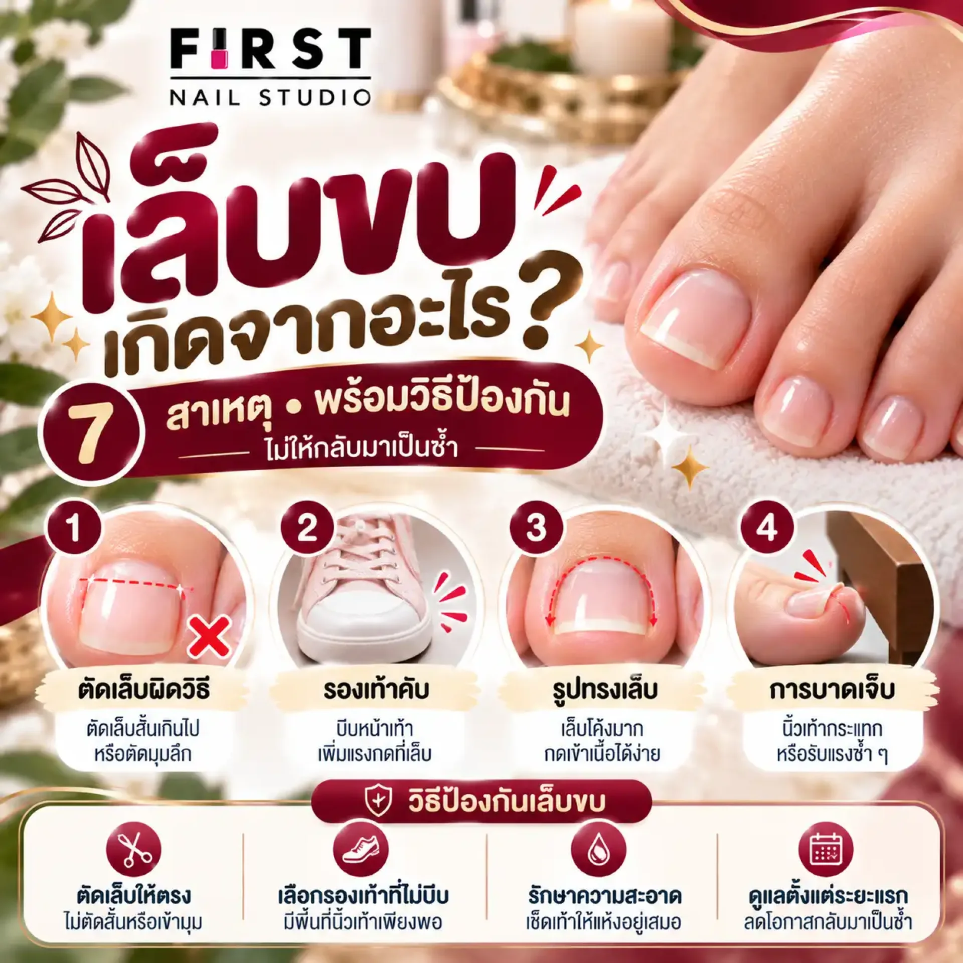 เล็บขบเกิดจากอะไร 7 สาเหตุและวิธีป้องกันเล็บขบไม่ให้กลับมาเป็นซ้ำ เล็บขบเกิดจากอะไร 7 สาเหตุและวิธีป้องกันเล็บขบไม่ให้กลับมาเป็นซ้ำ