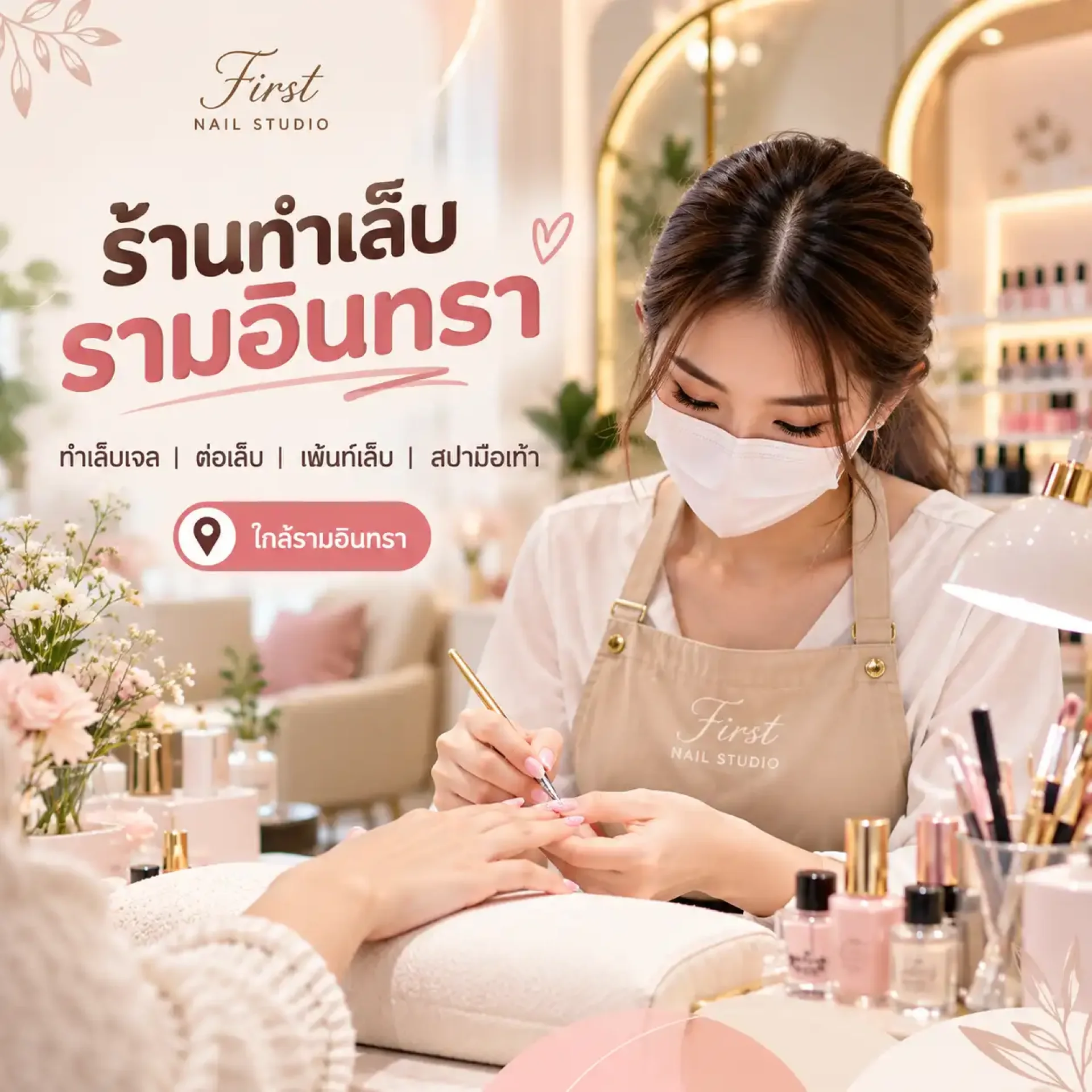 ร้านทำเล็บรามอินทราใกล้ First Nail Studio บริการทำเล็บเจล ต่อเล็บ และเพ้นท์เล็บ ร้านทำเล็บรามอินทราใกล้ First Nail Studio บริการทำเล็บเจล ต่อเล็บ และเพ้นท์เล็บ