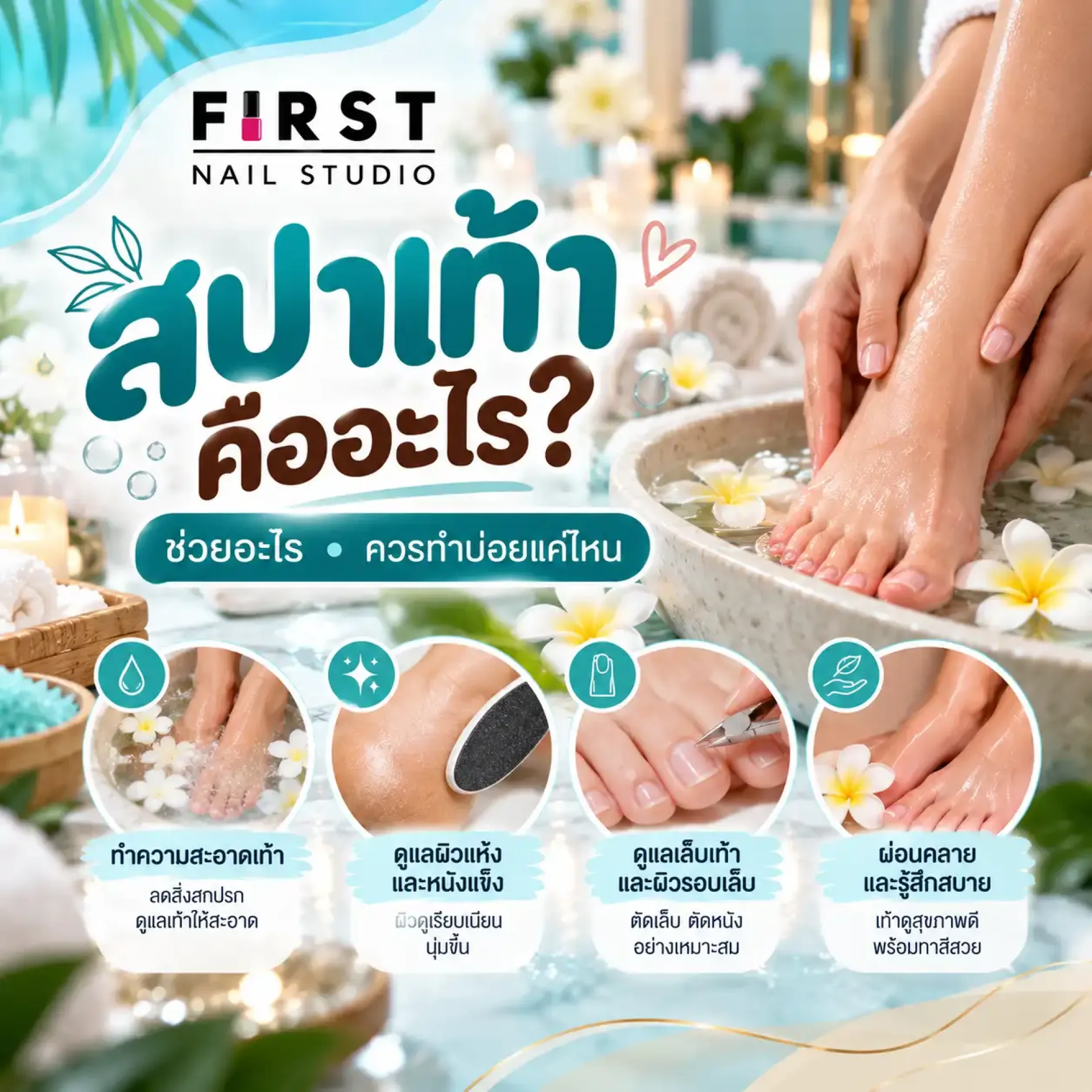 สปาเท้าคืออะไร ประโยชน์ของสปาเท้าและการดูแลเท้า First Nail Studio สปาเท้าคืออะไร ประโยชน์ของสปาเท้าและการดูแลเท้า First Nail Studio