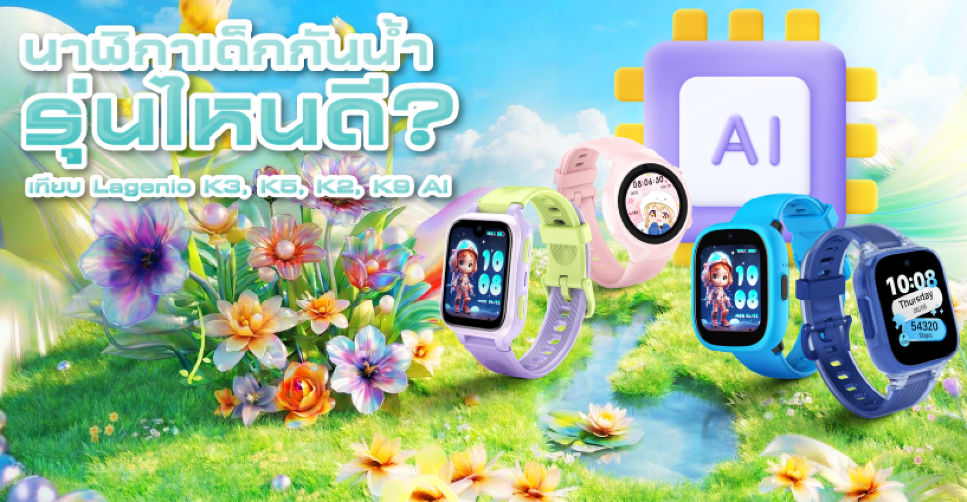 นาฬิกาเด็กกันน้ำรุ่นไหนดี? เทียบ Lagenio K3, K5, K2, K9 AI นาฬิกาเด็กกันน้ำรุ่นไหนดี? เทียบ Lagenio K3, K5, K2, K9 AI