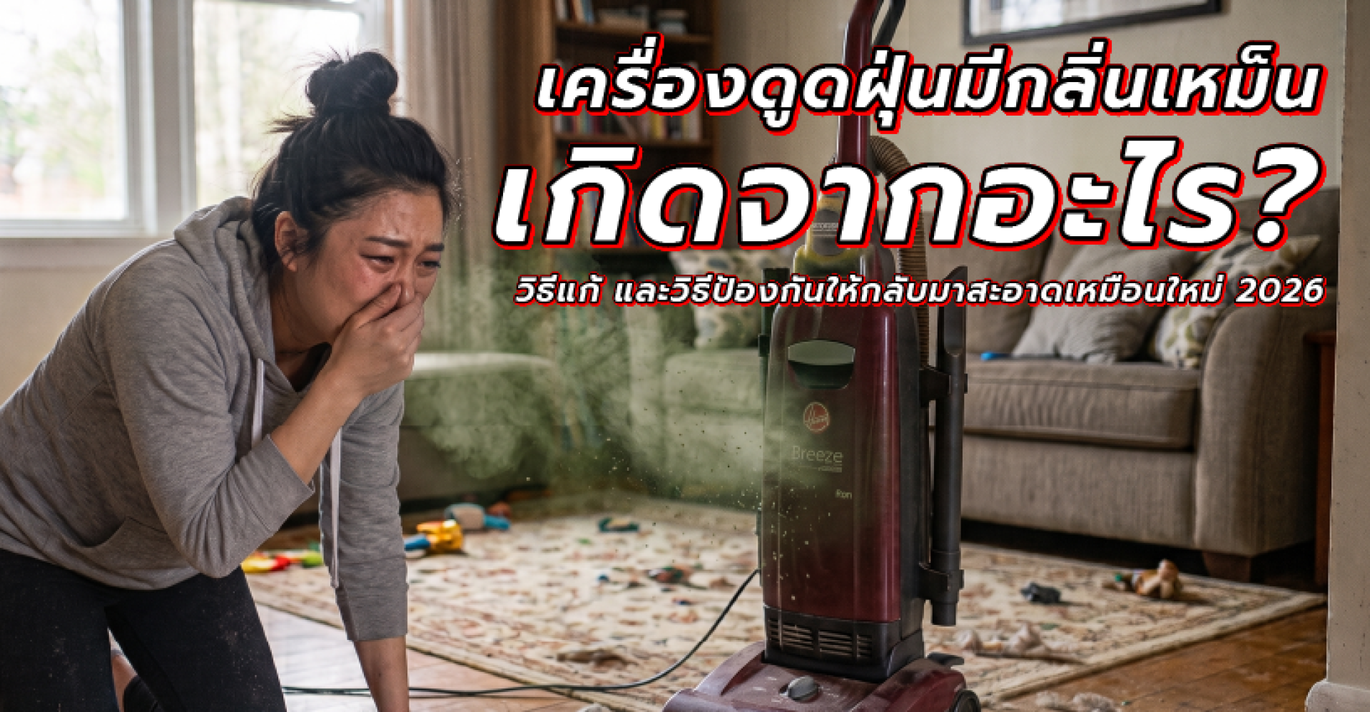 เครื่องดูดฝุ่นมีกลิ่นเหม็น เกิดจากอะไร? วิธีแก้และวิธีป้องกันให้กลับมาสะอาดเหมือนใหม่ 2026 เครื่องดูดฝุ่นมีกลิ่นเหม็น เกิดจากอะไร? วิธีแก้และวิธีป้องกันให้กลับมาสะอาดเหมือนใหม่ 2026