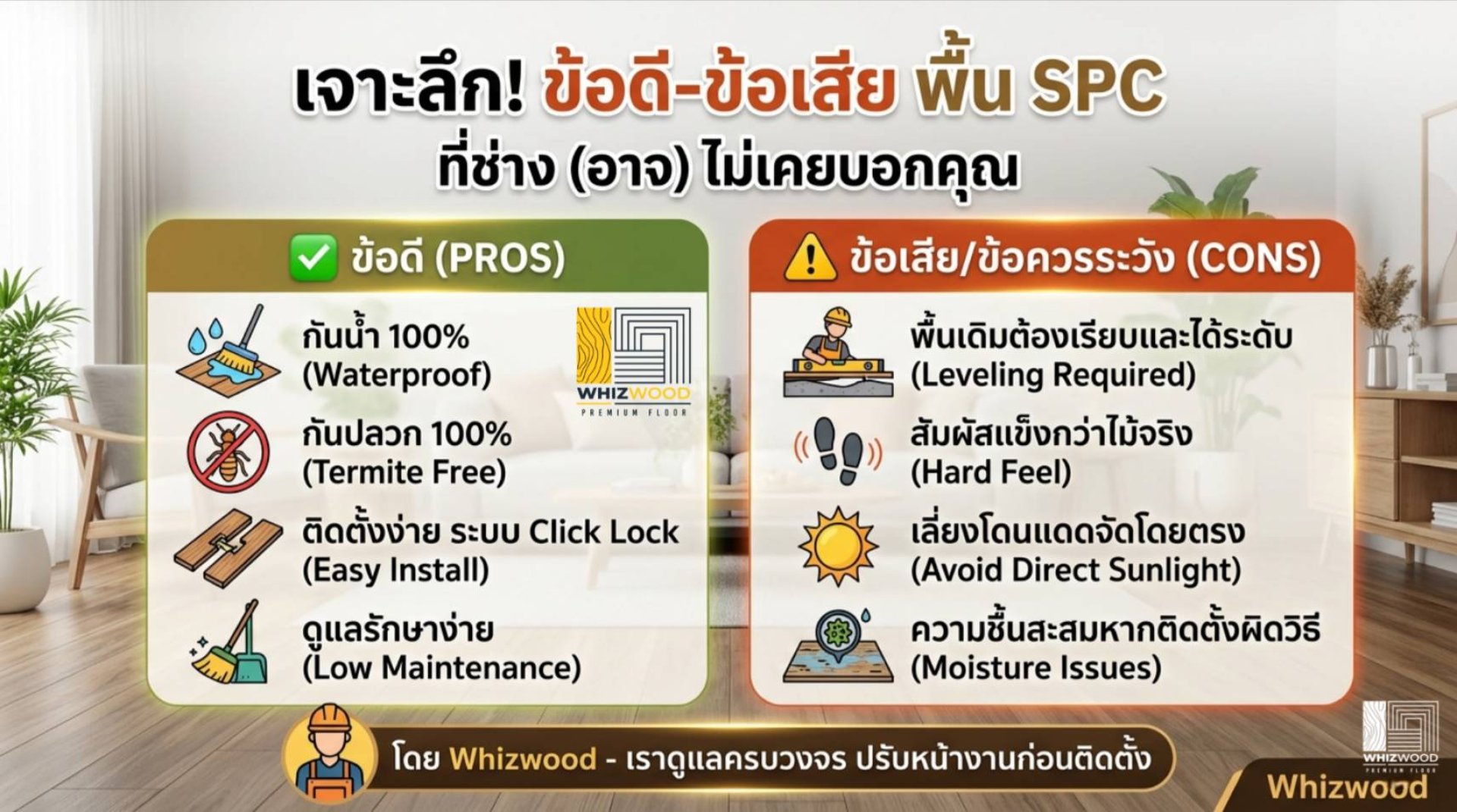 เจาะลึก! ข้อดี-ข้อเสีย ของพื้น SPC ที่ช่าง (อาจ) ไม่เคยบอกคุณ เจาะลึก! ข้อดี-ข้อเสีย ของพื้น SPC ที่ช่าง (อาจ) ไม่เคยบอกคุณ