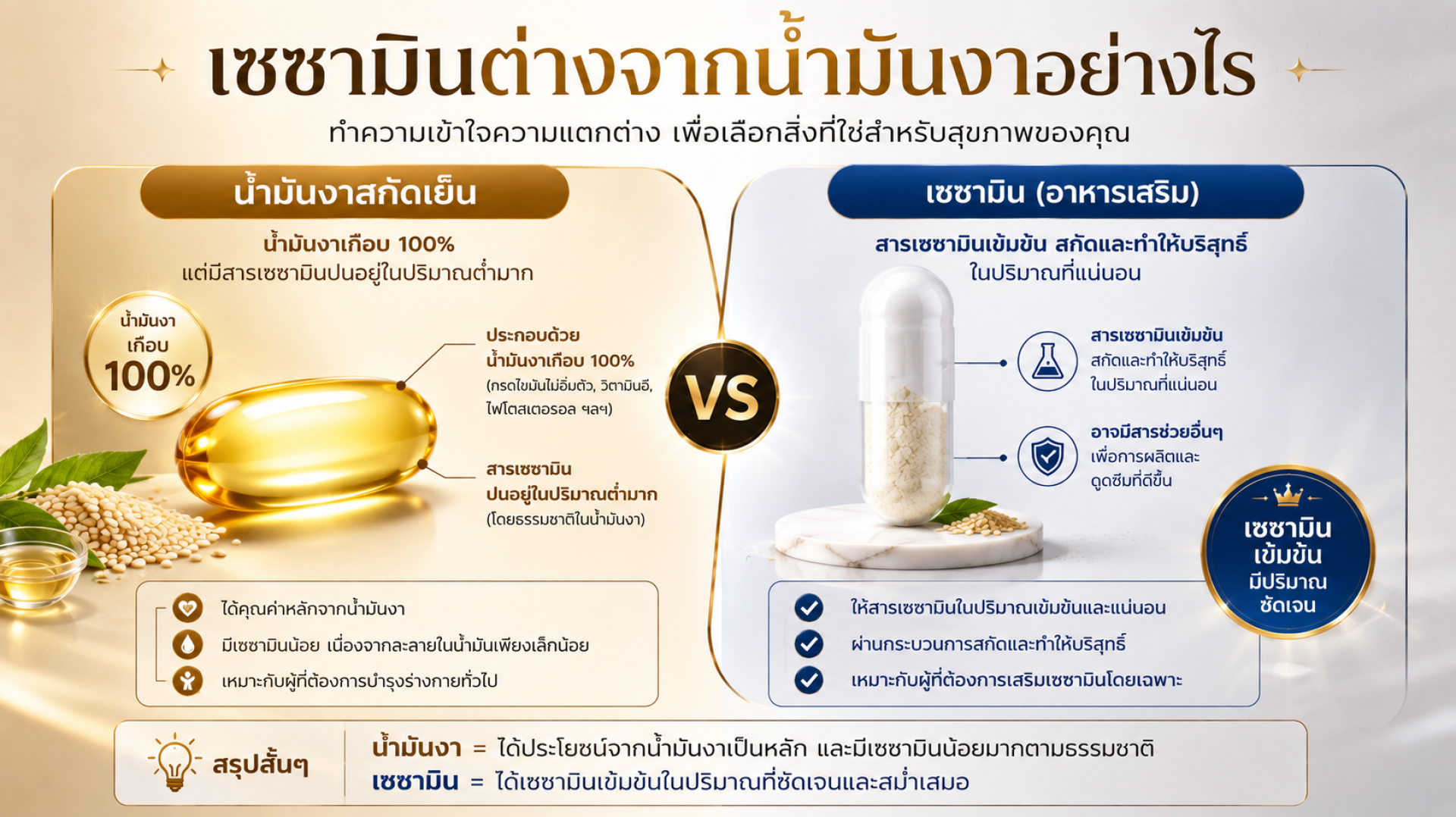 เซซามินต่างจากน้ำมันงาอย่างไร เอมมูร่า เซซามิน เซซามินต่างจากน้ำมันงาอย่างไร เอมมูร่า เซซามิน